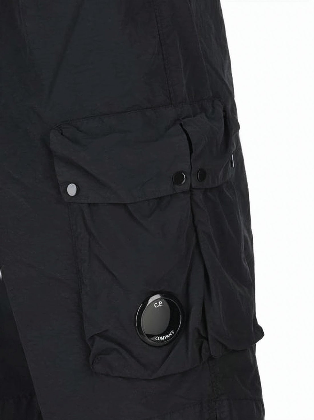 Black Minimalist Elastic Waist Polyamide Shorts
