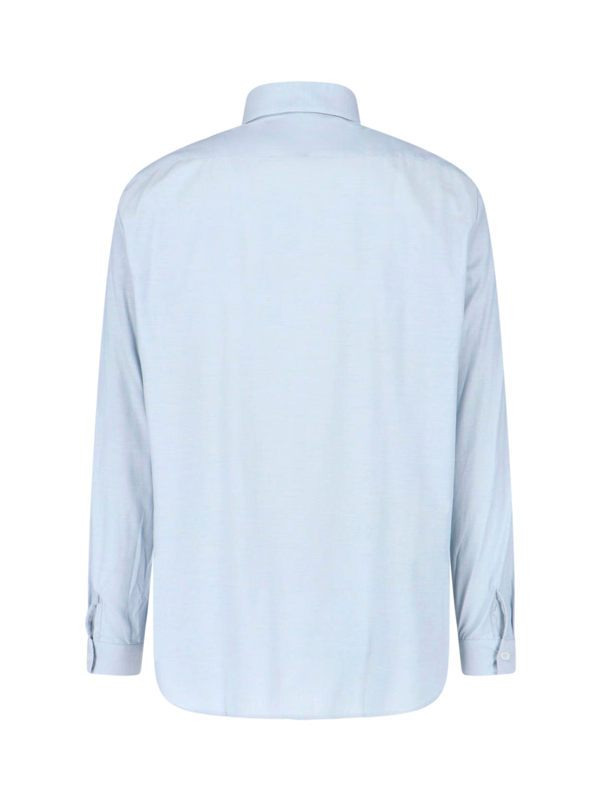 Light Blue Long-Sleeved Cotton Viscose Shirt