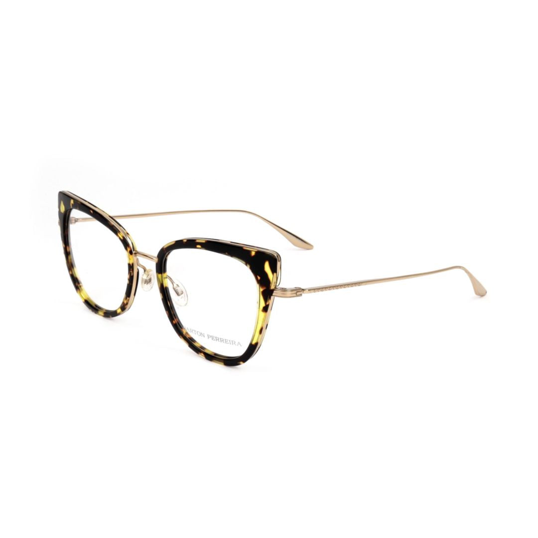 Bp5198 521aj Cat-Eye Tortoiseshell Frame Eyeglasses with Gold-Toned Temples