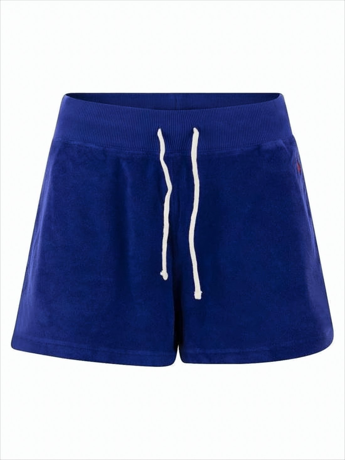 Soft Blue Plush Shorts with Ribbed Waistband