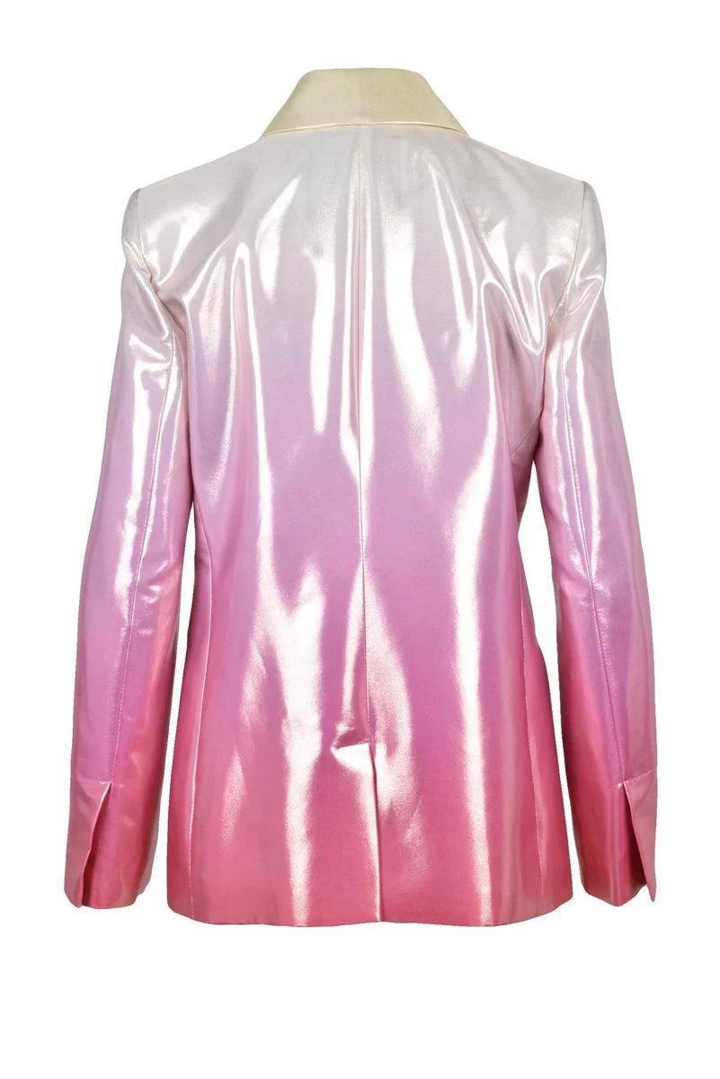 Metal Double-Breasted Jacket - Yellow/Pink