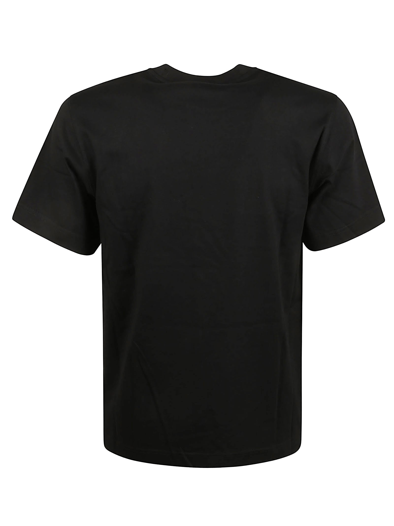 Black Cotton T-Shirt with Contrasting Logo