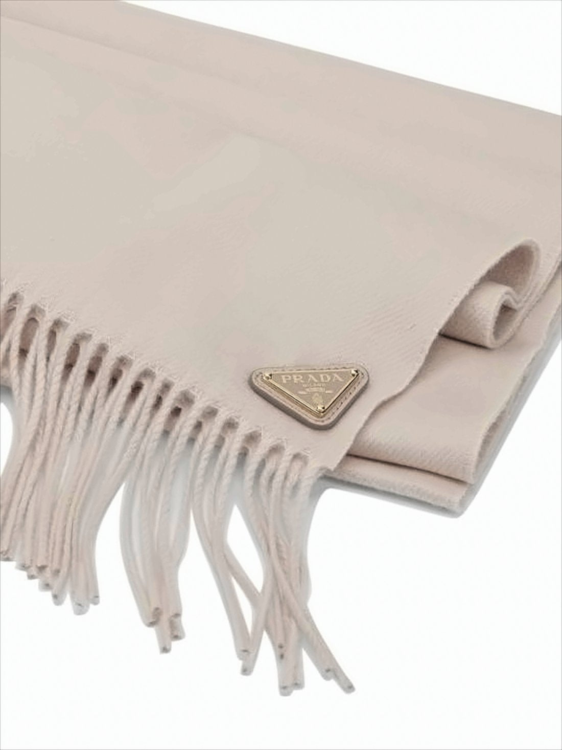 Cashmere-Silk Blend Scarf With Triangular Logo Emblem