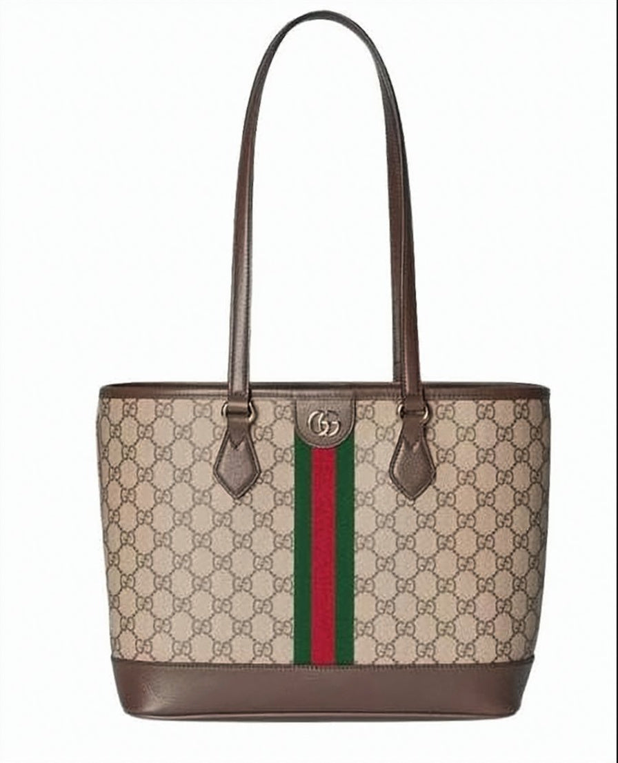 Structured Monogram Shoulder Bag with Leather Trim