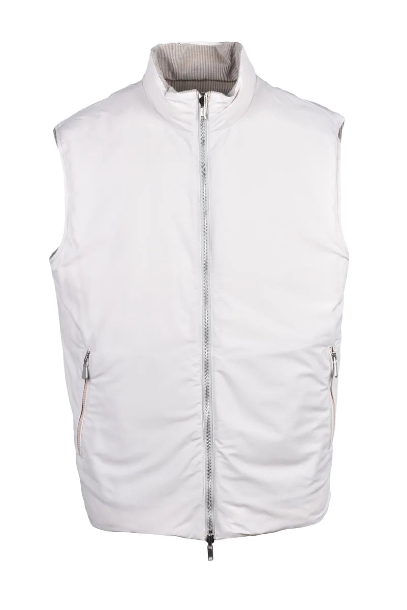 Velvet Puffer Vest - Beige