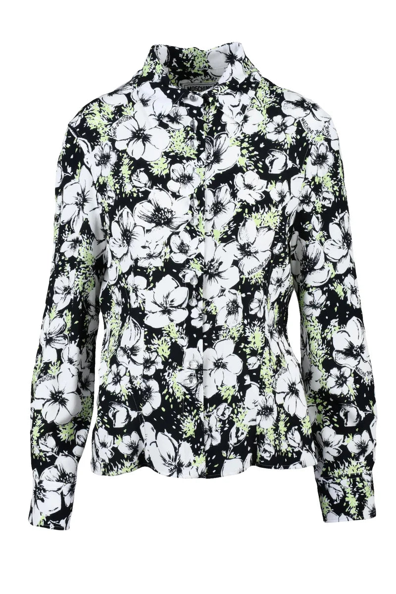 Jeans Viscose Shirt - Black/White