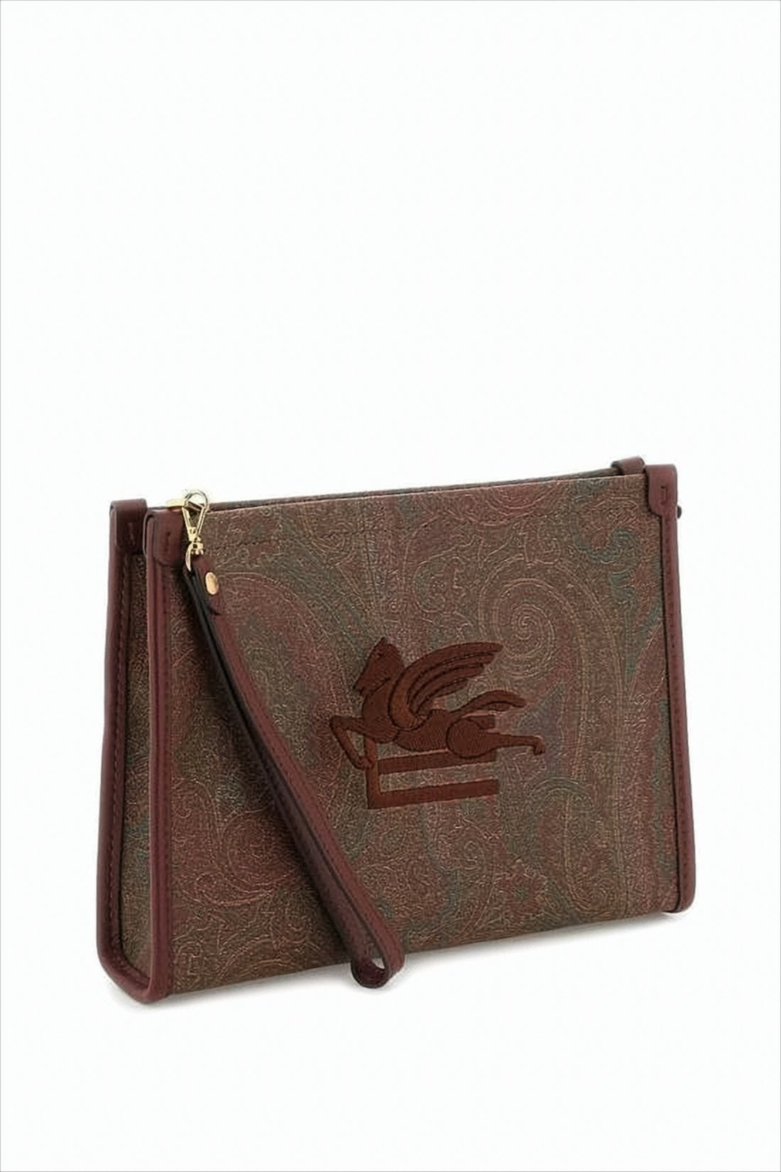 Rectangular Clutch with Paisley Pattern