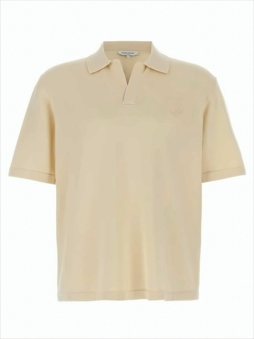 Short-Sleeved Knit Polo Shirt With Classic Collar And Textured Finish