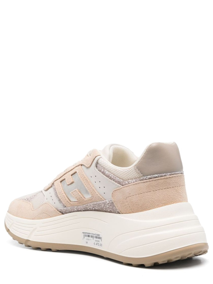 Layered Suede and Mesh Sneakers