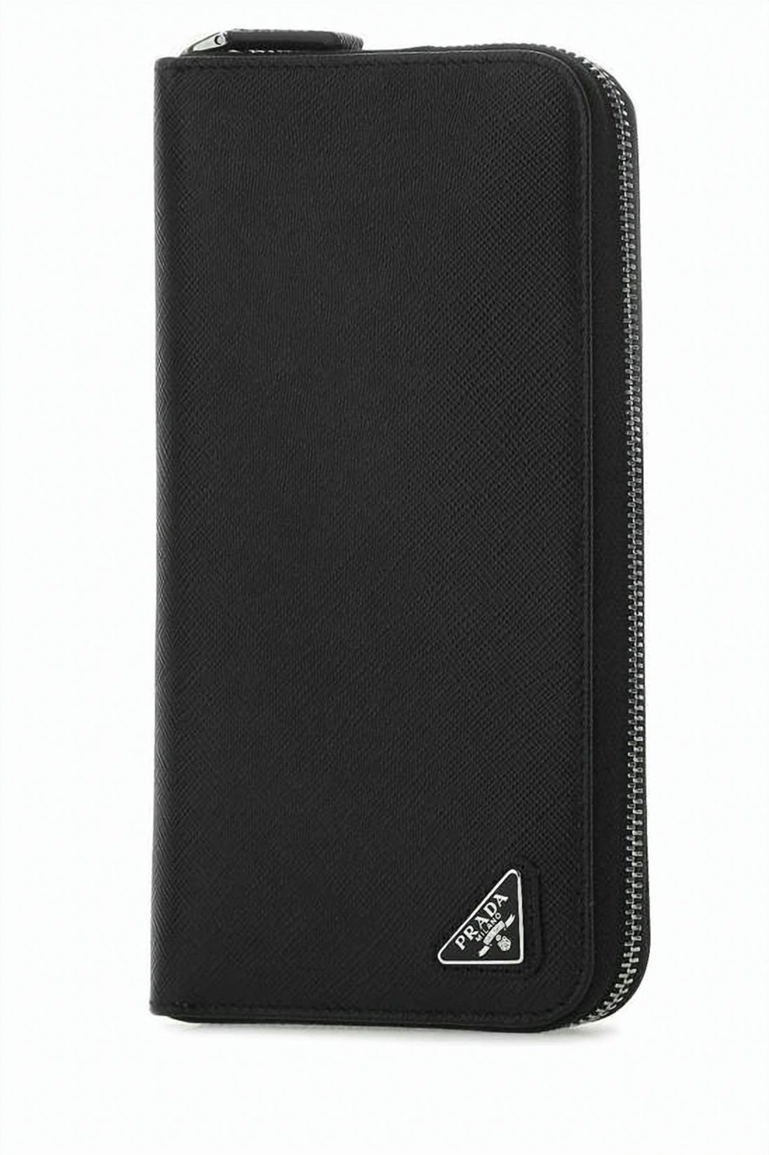 Textured Leather Zip-Around Wallet