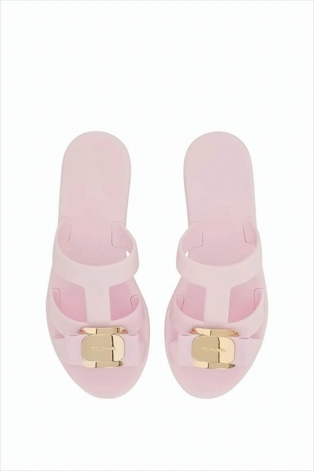 Cut-Out Design Soft Pink Rubber Mules