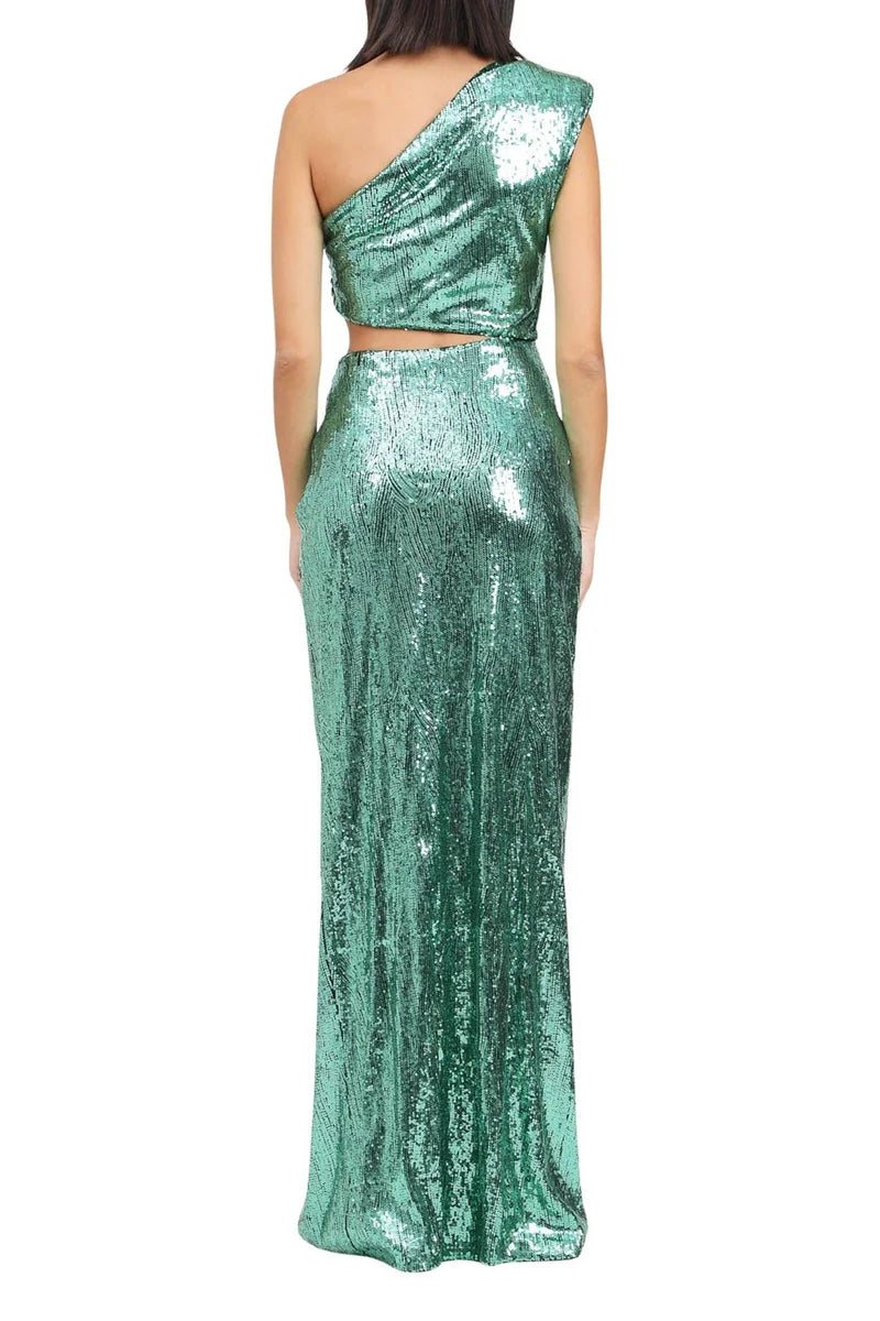 Long Sequin Dress - Green