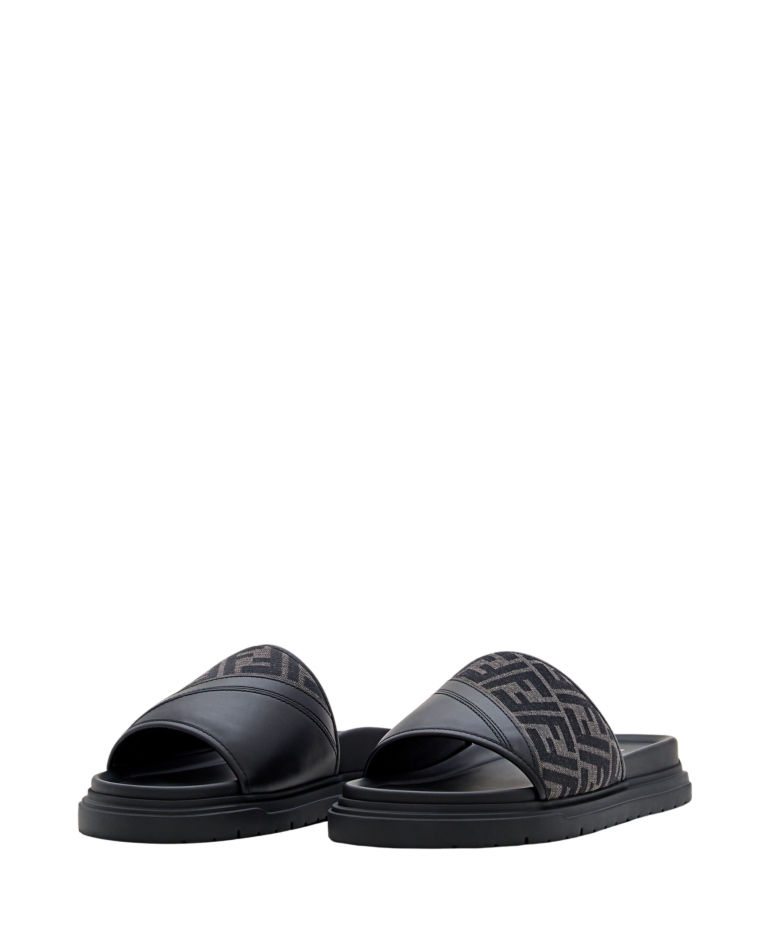 Padded Strap Sandals in Gray FF Jacquard