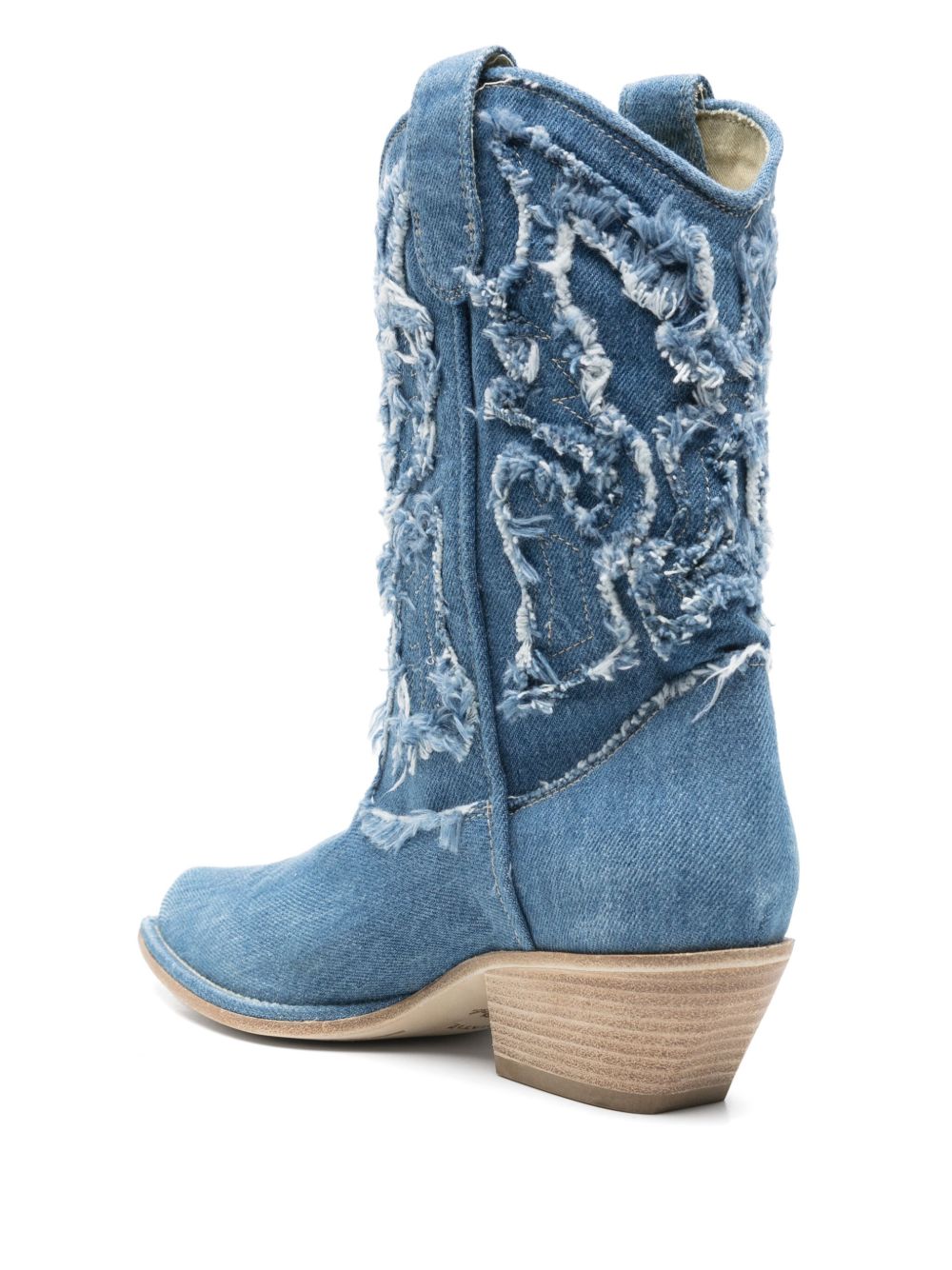 Mid-Calf Denim Boots