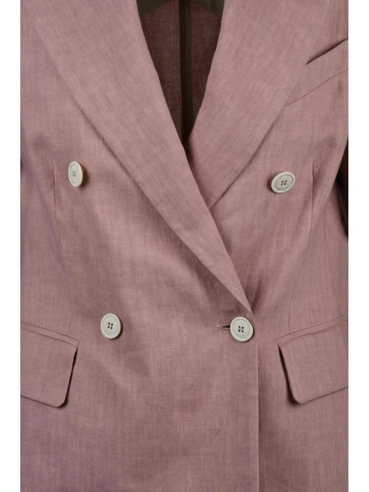 Pink Double-Breasted Linen Jacket