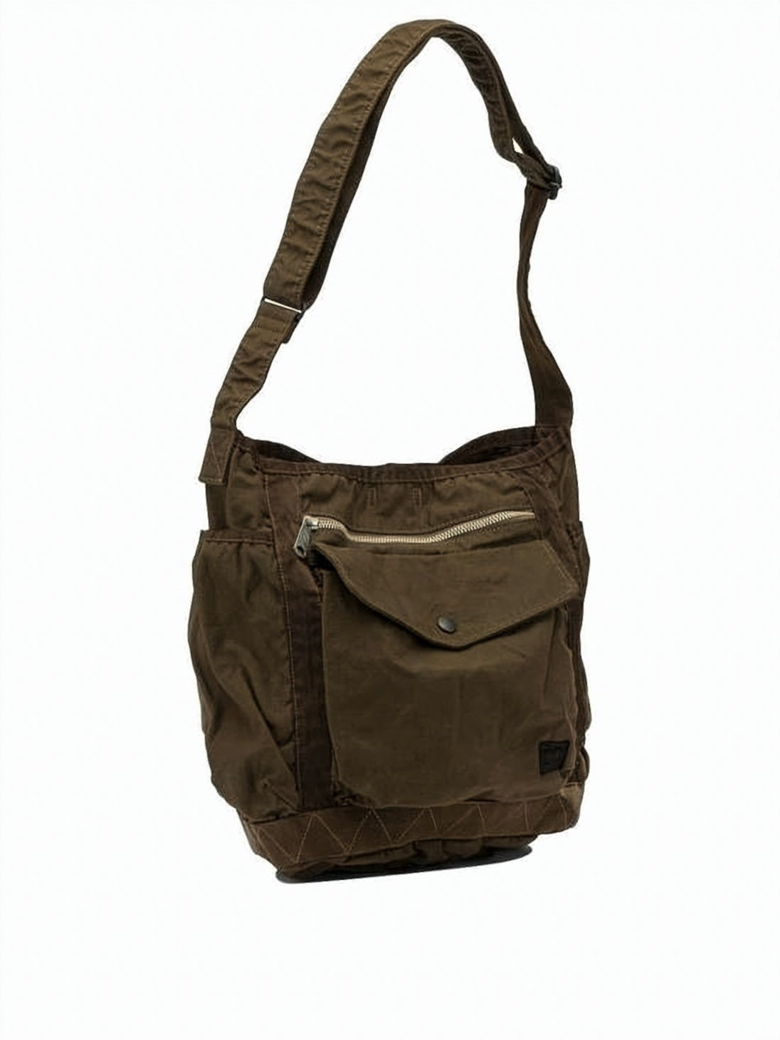 Nylon Crossbody Bag with Flap Pocket
