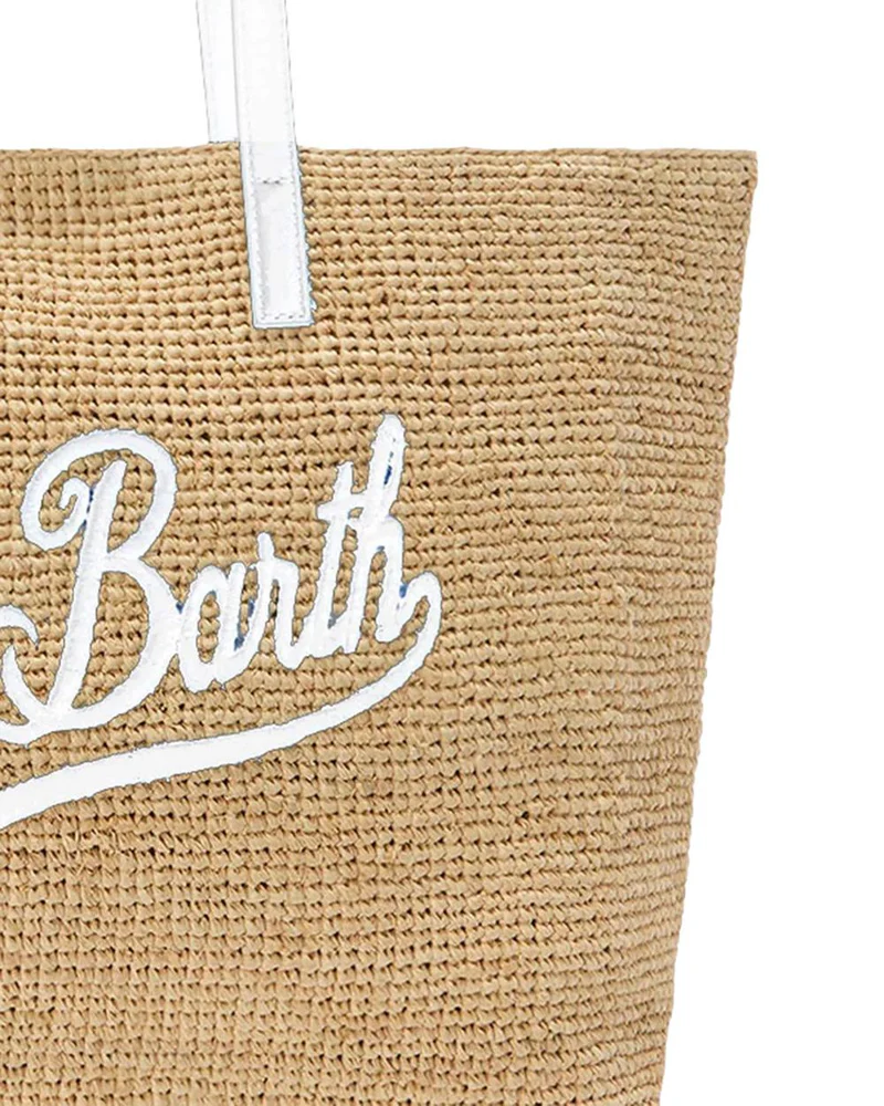 Woven Tote Bag with Prominent Script Logo