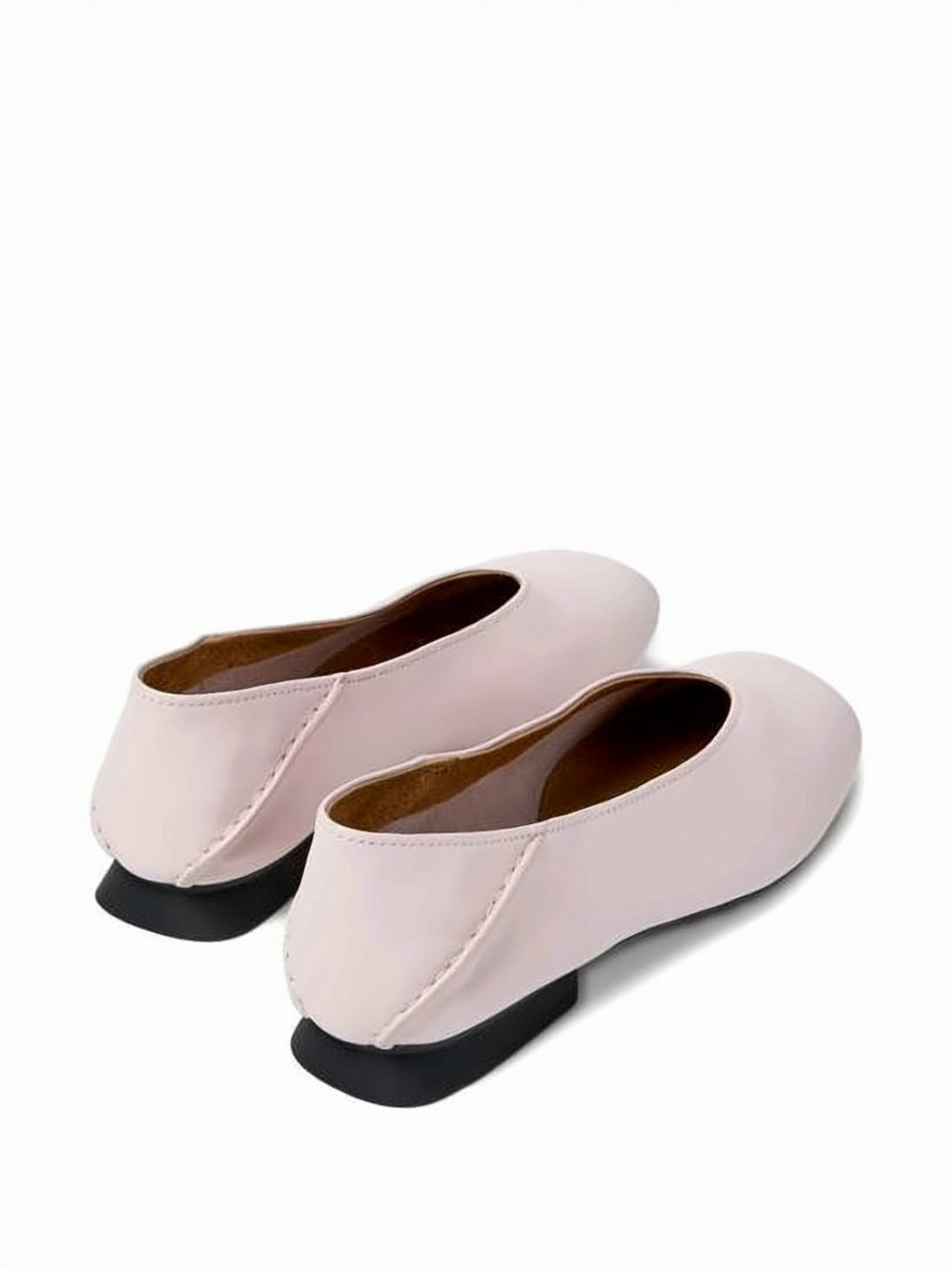 Pink Minimalist Calf Leather Flats With Subtle Heel