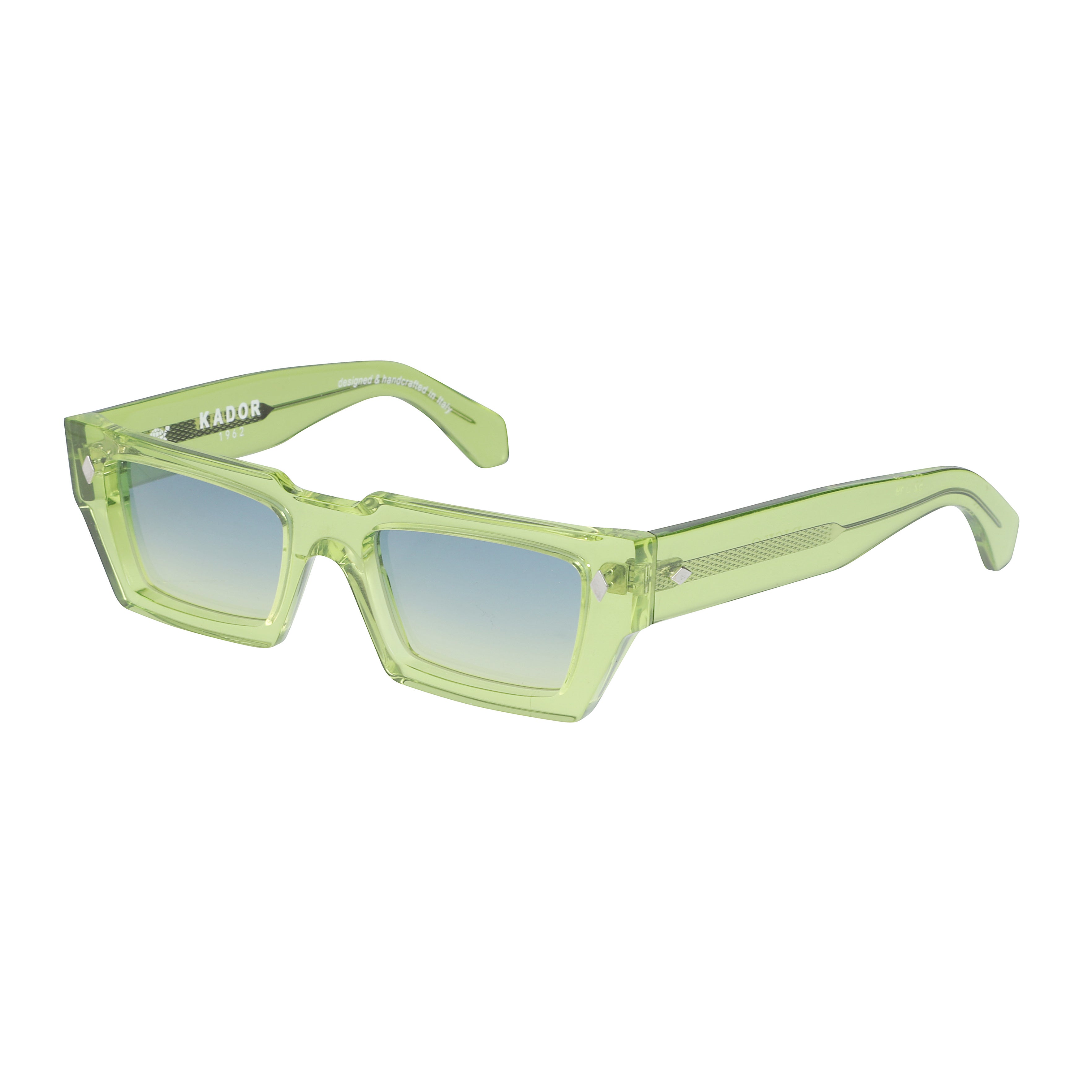 Disko Translucent Light Green Rectangular Sunglasses with Gradient Tint
