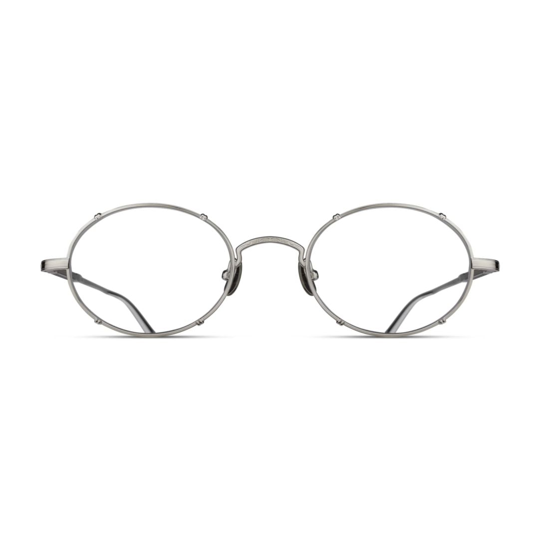 M3150.Rx Oval-shaped Silver Metal Eyeglasses with Minimalist Design