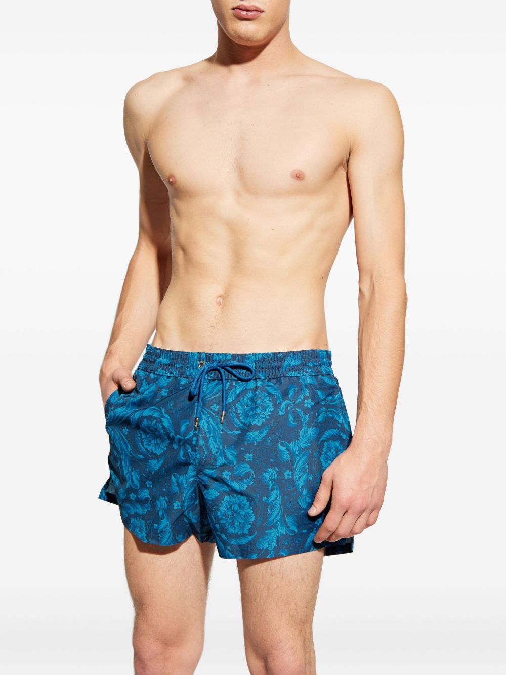 Ornamental Patterned Silk-Nylon Shorts