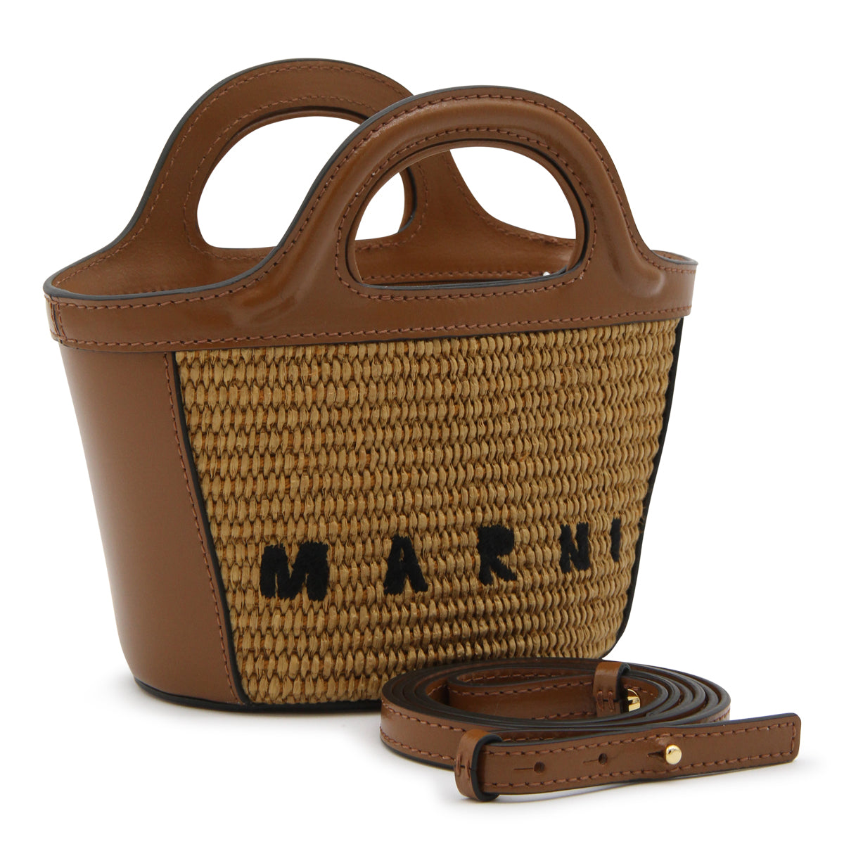 Brown Tropicalia Mini Top Handle Bag