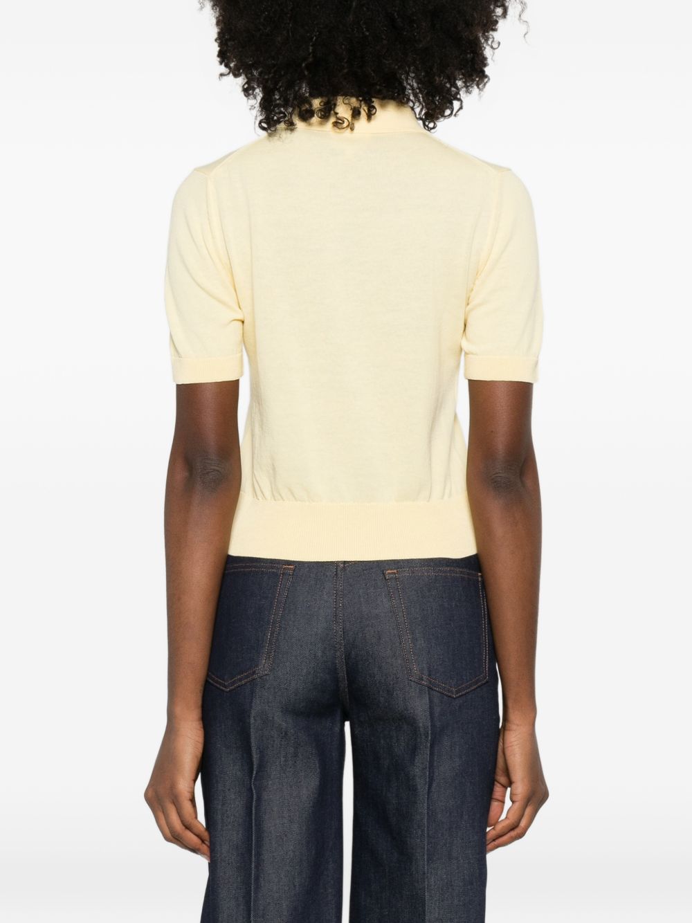 Cropped Polo Shirt with Classic Collar