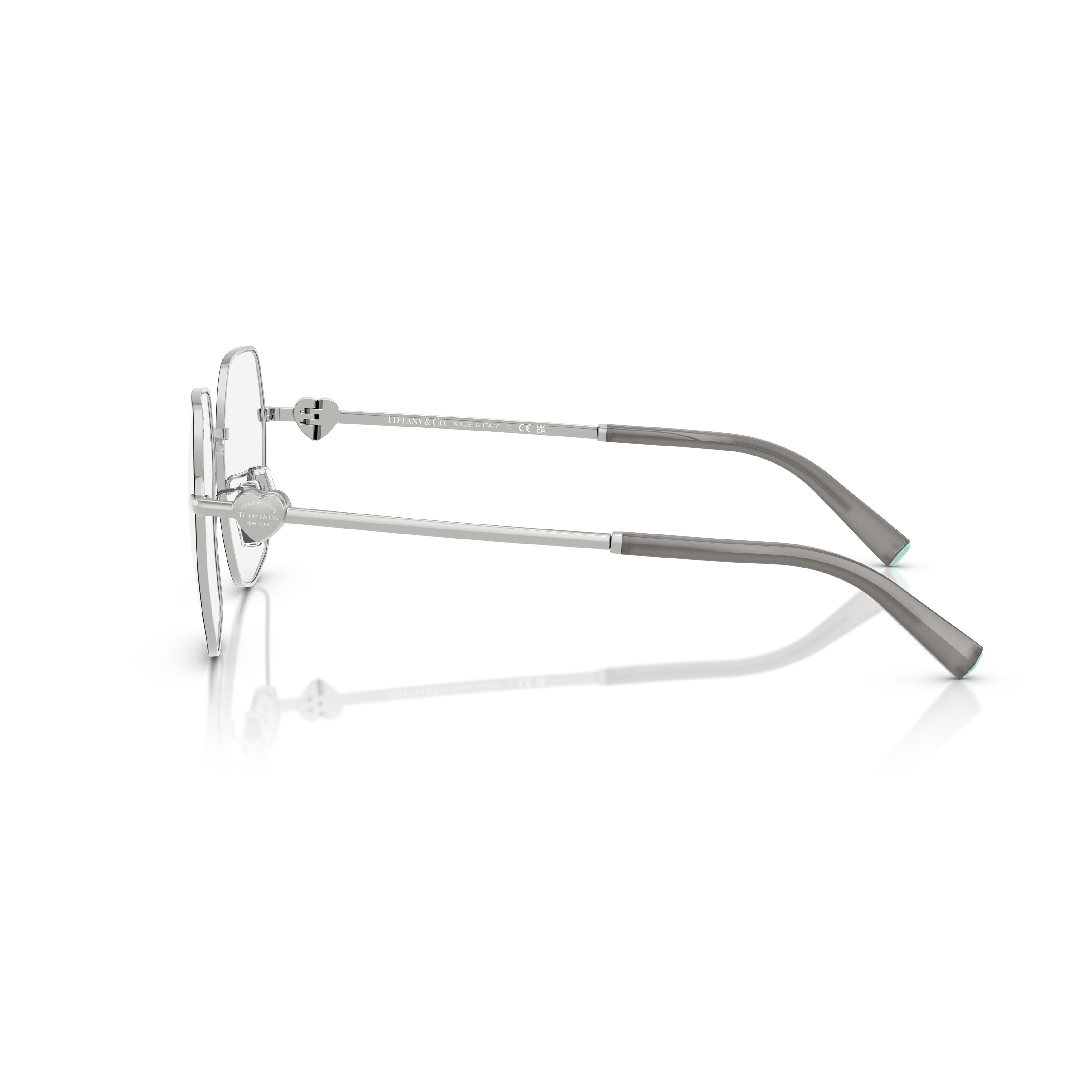 0tf1165bd Hexagonal Frame Eyeglasses in Polished Steel