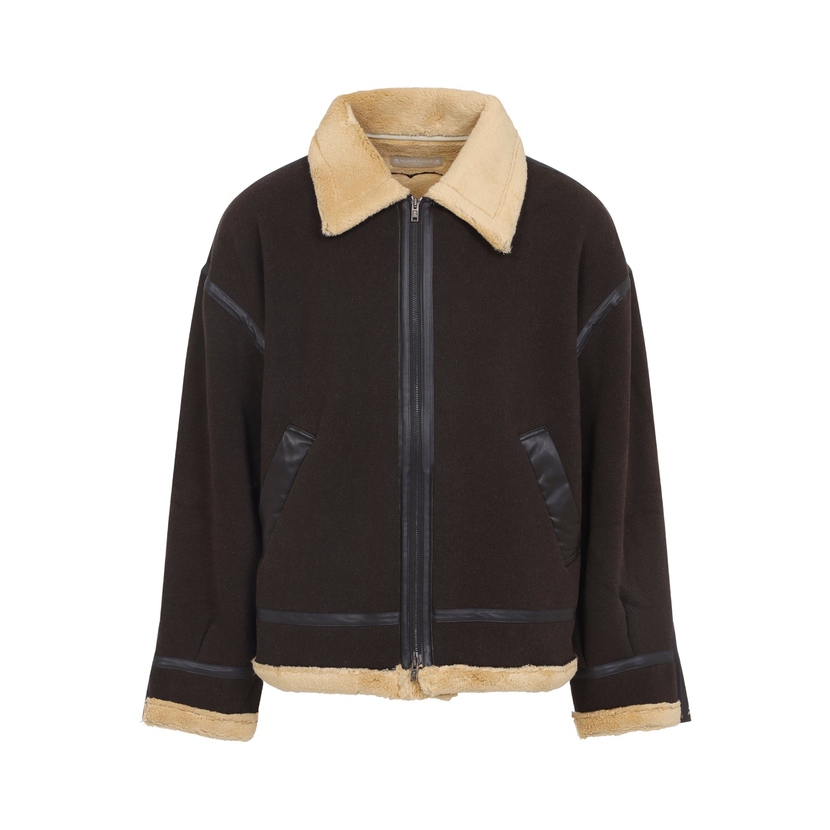 Cotton Jacket With Shearling Accents And Bold Skull Design