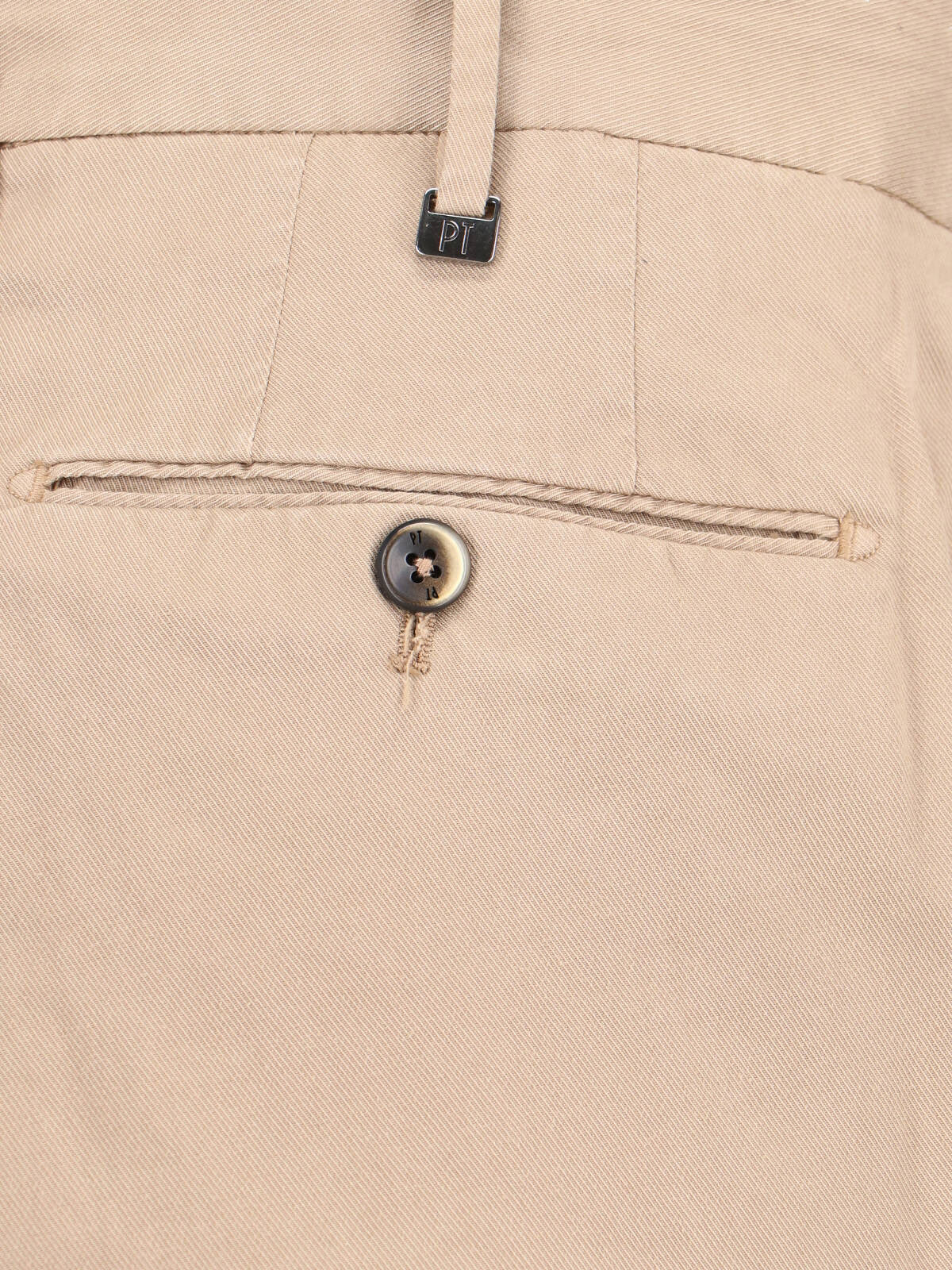 Cotton Blend Trousers – Beige