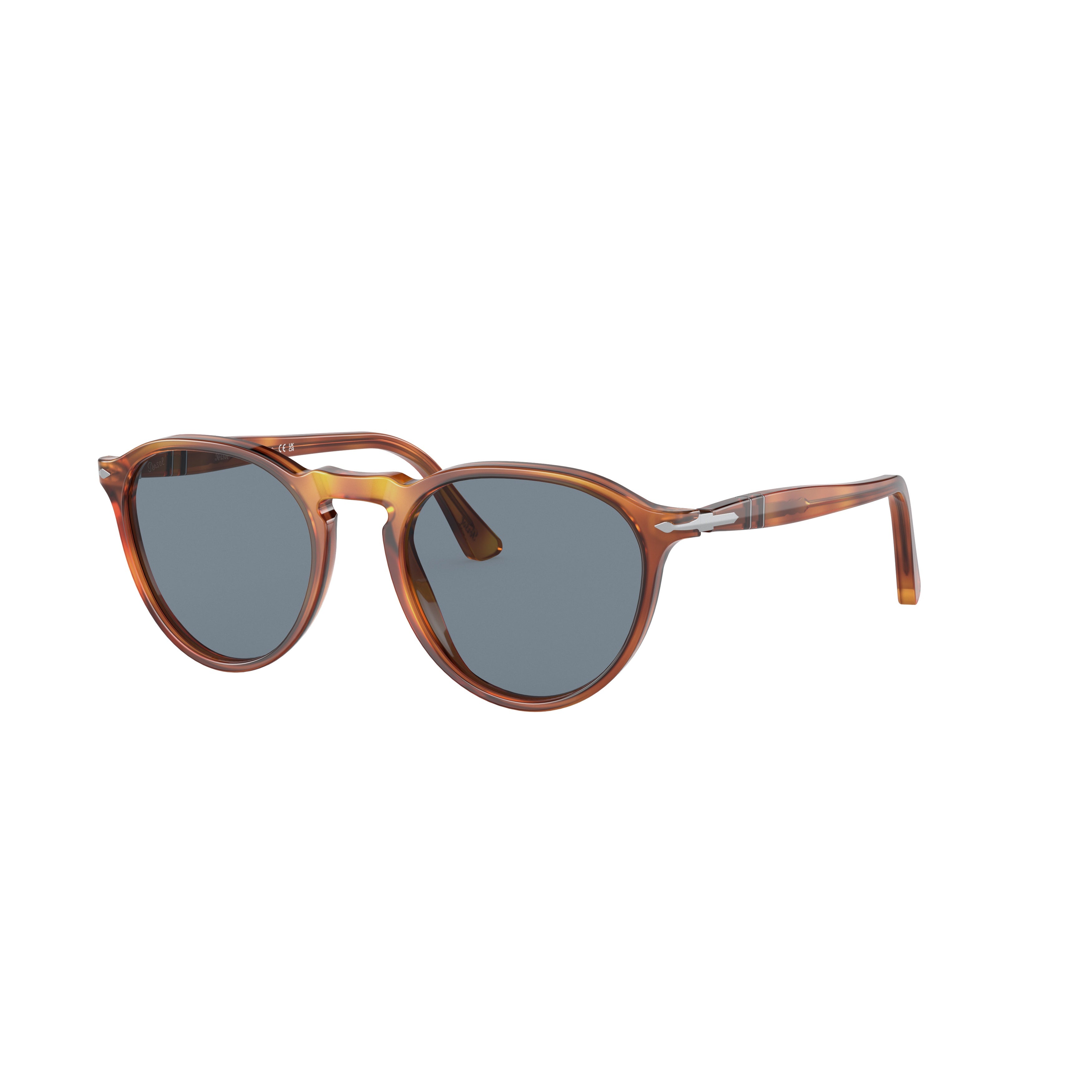 0po3286s Rounded Acetate Sunglasses with Tortoiseshell Pattern