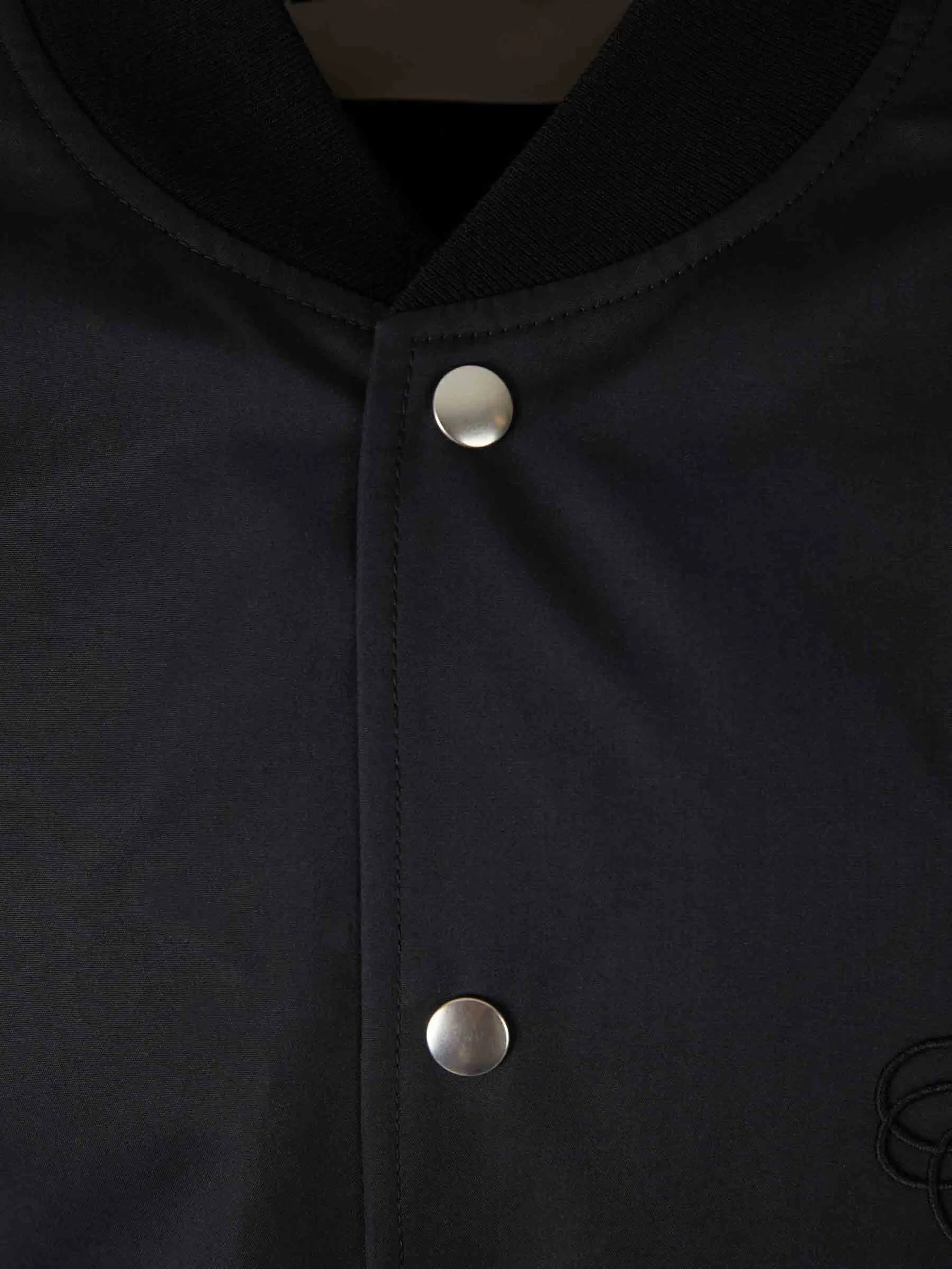 Black Sleek Minimalist Bomber Jacket