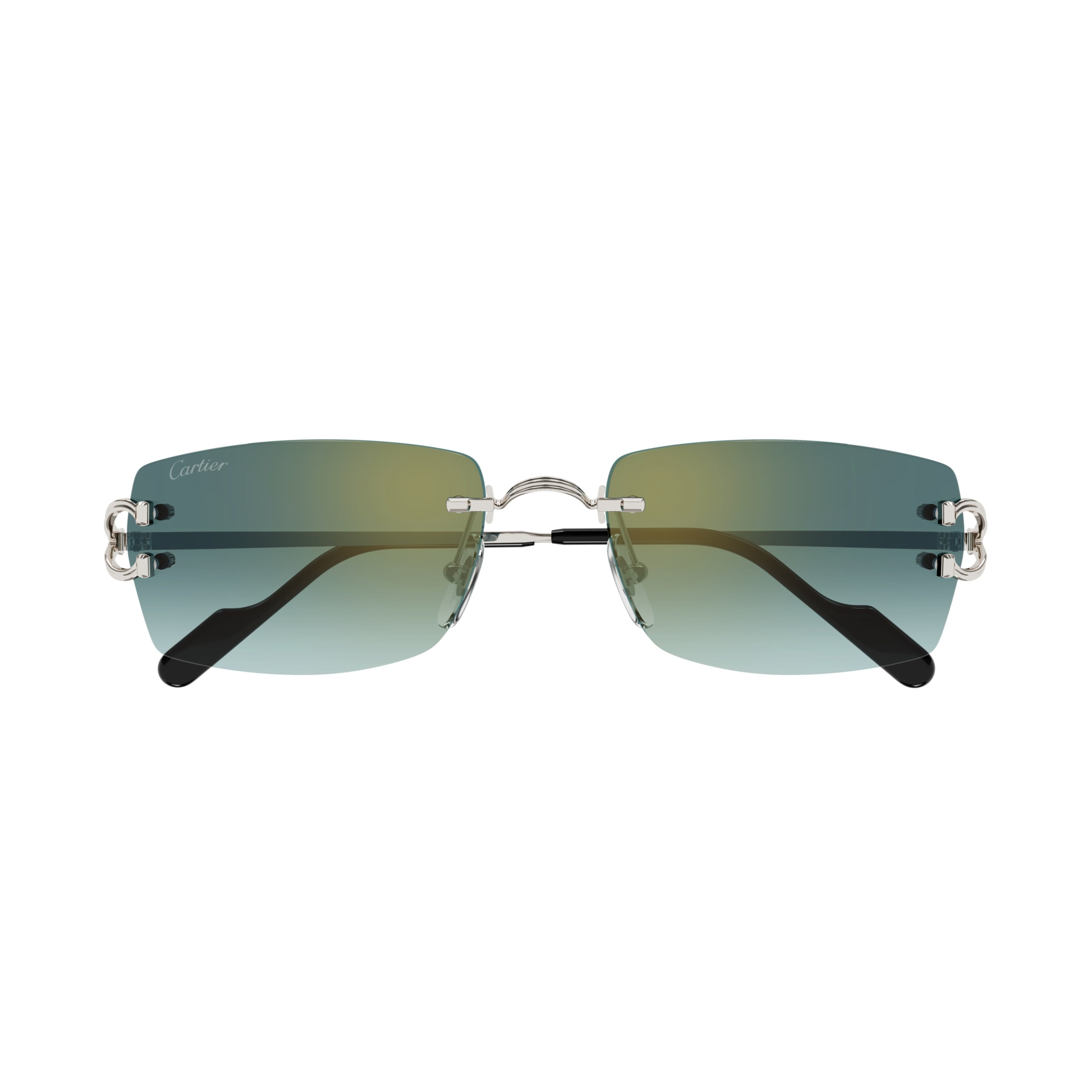 Rectangular Rimless Sunglasses With Gradient Lenses