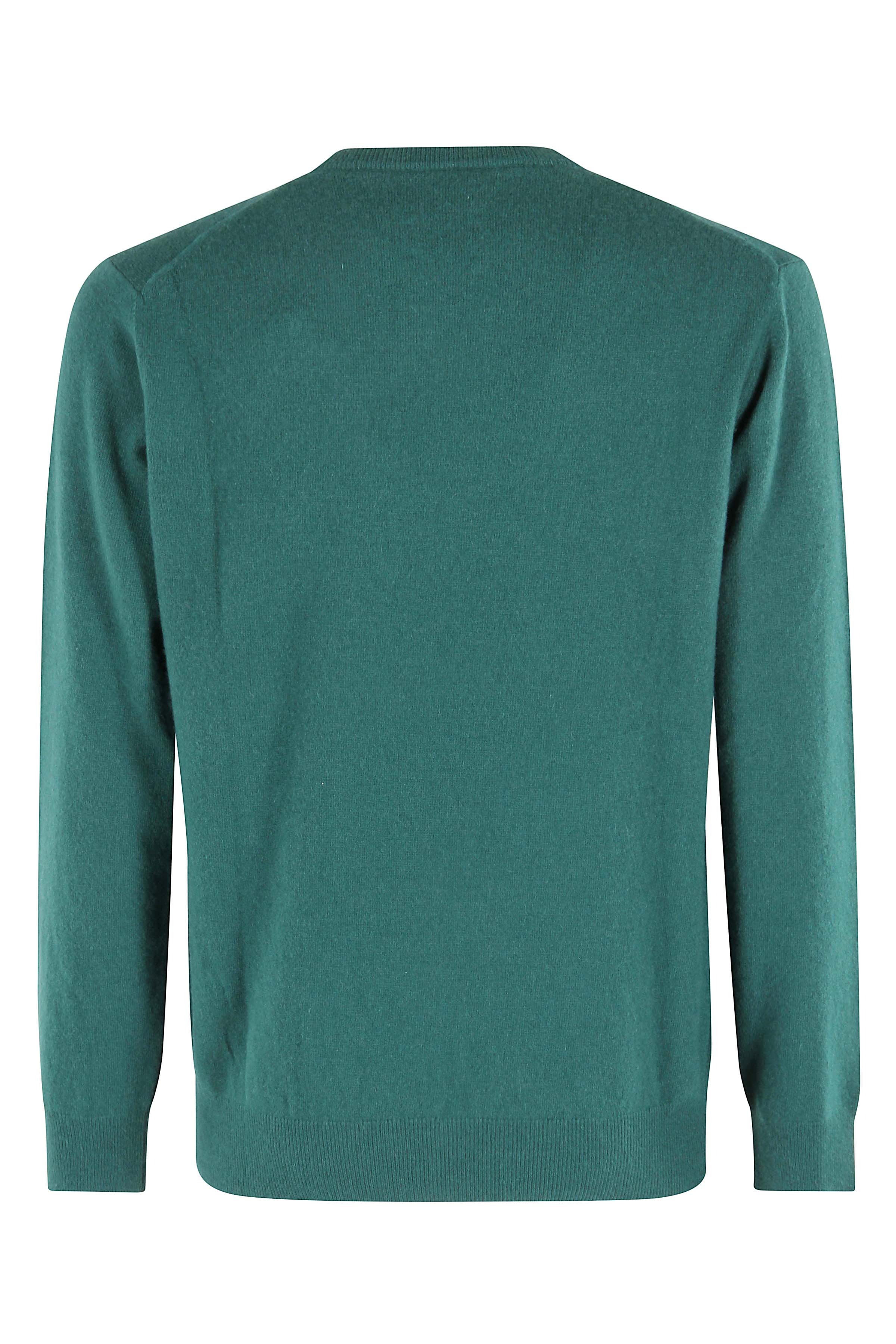 Green Light Ribbed-Collar Sweater