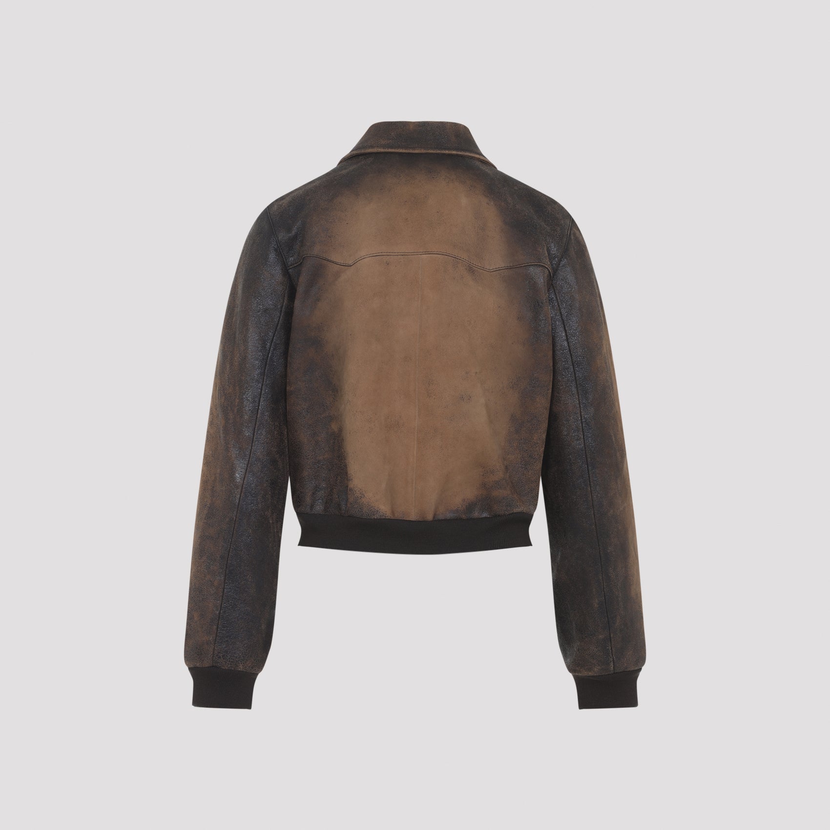 Tailored Lamb Leather Jacket with Distressed Finish
