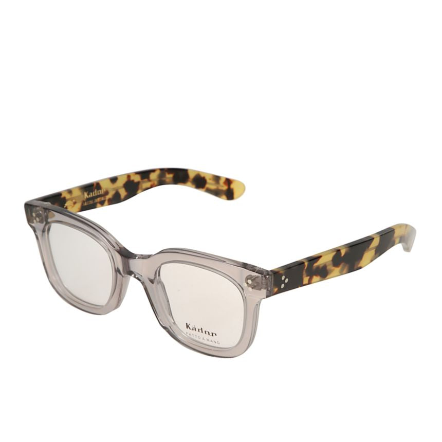 Heritage Translucent Grey Square Frame Sunglasses with Tortoiseshell-Patterned Temples