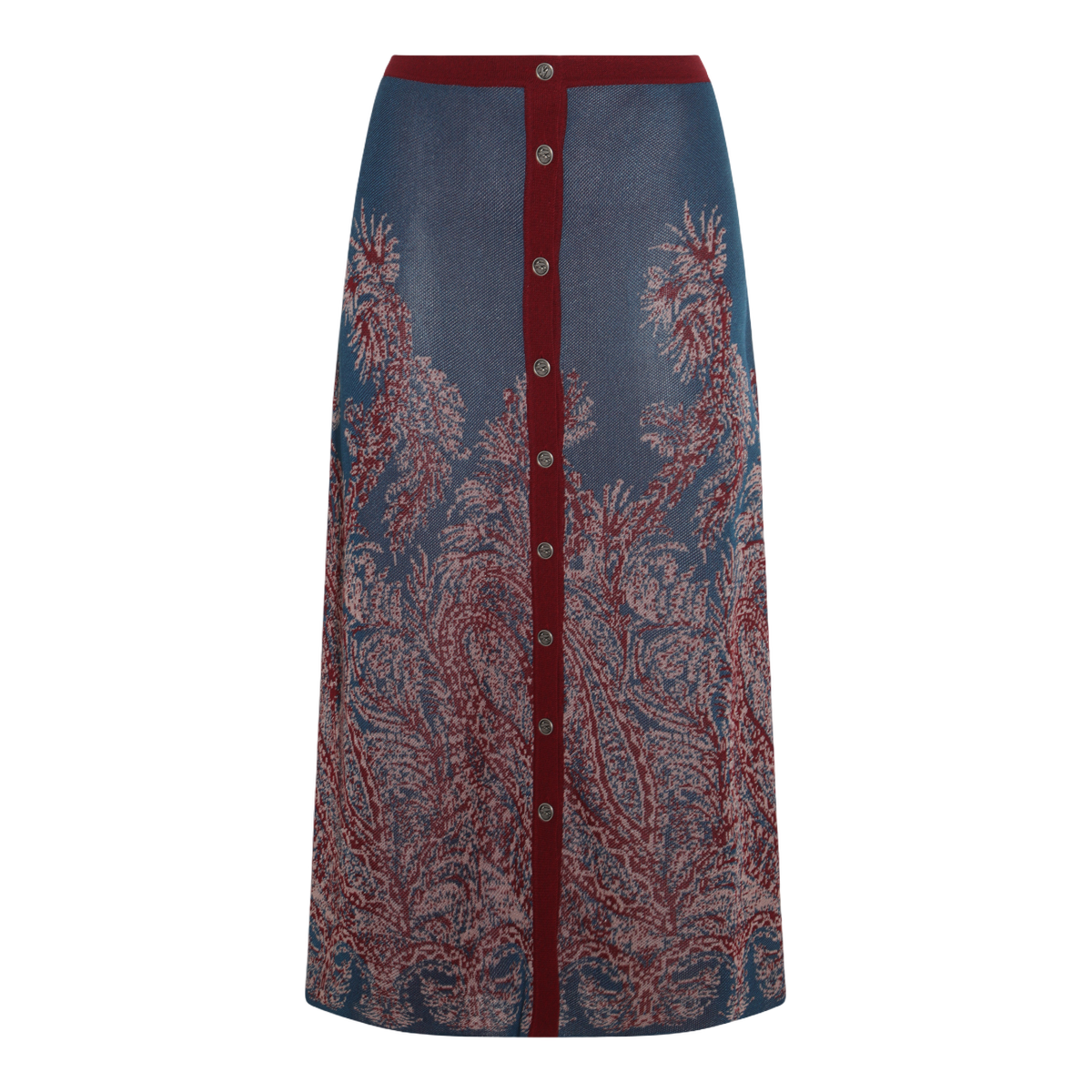 Midi-length Floral and Paisley Skirt