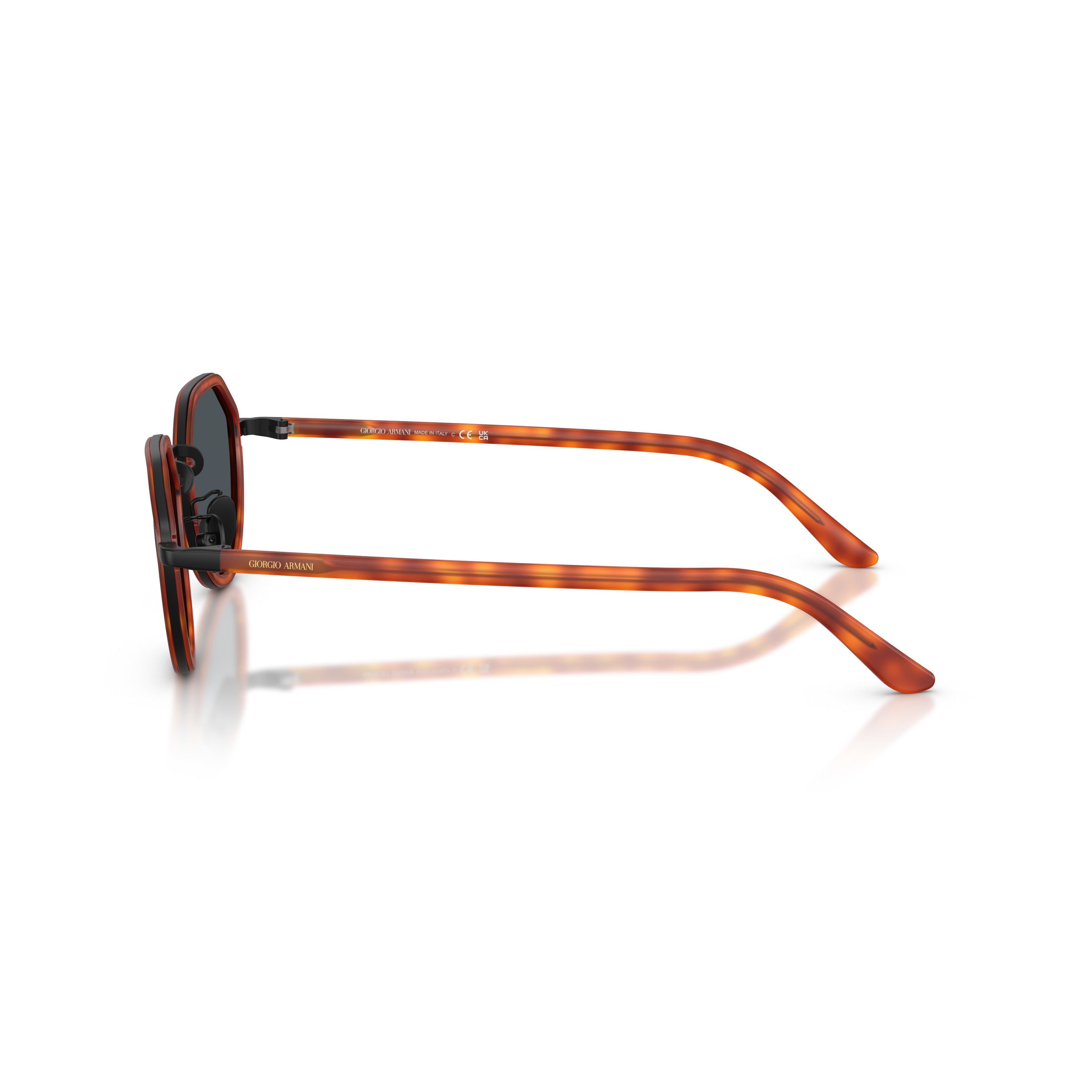 0ar6181 Geometric Tortoiseshell Sunglasses with Metal Accents