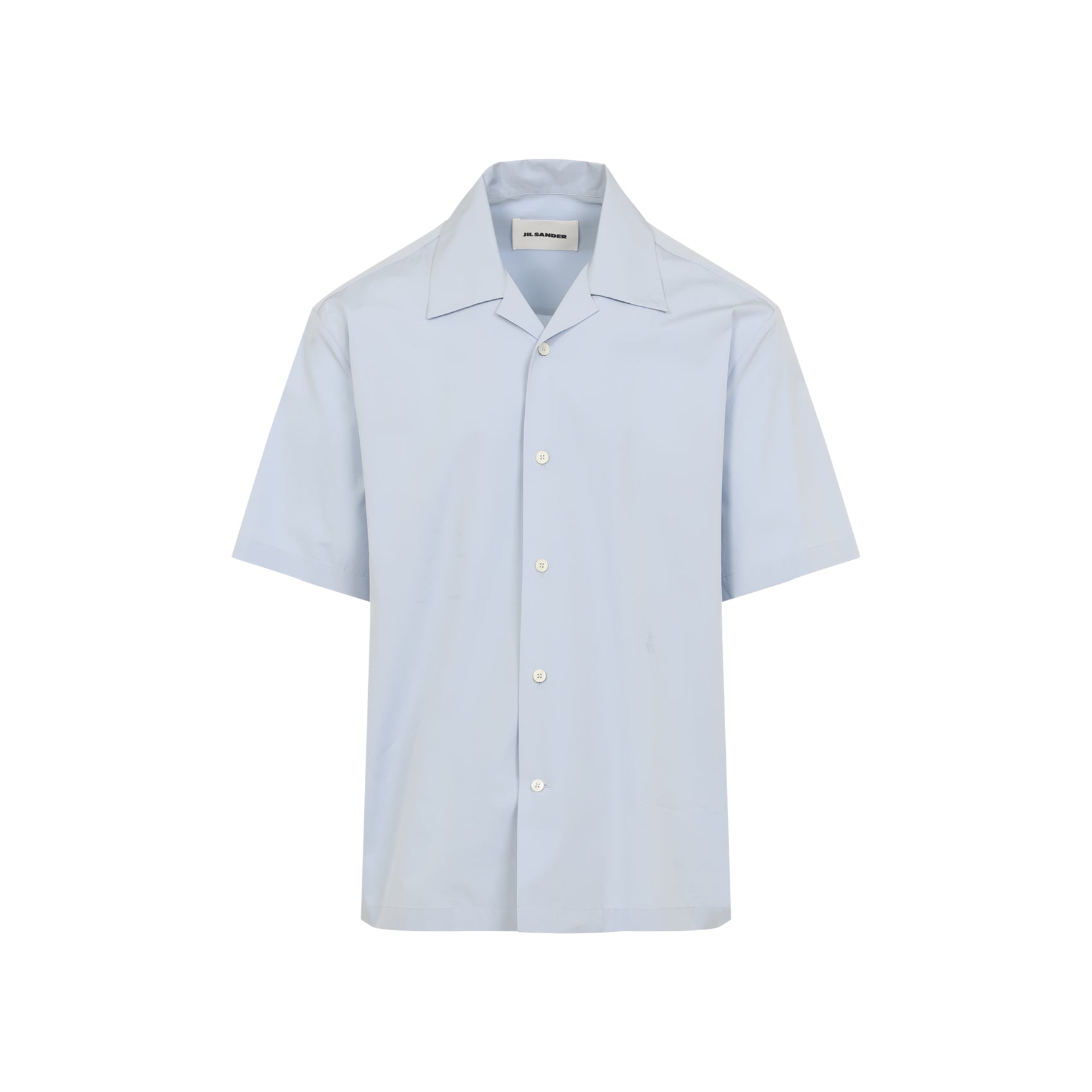 Short-Sleeved Cotton Shirt With Classic Collar