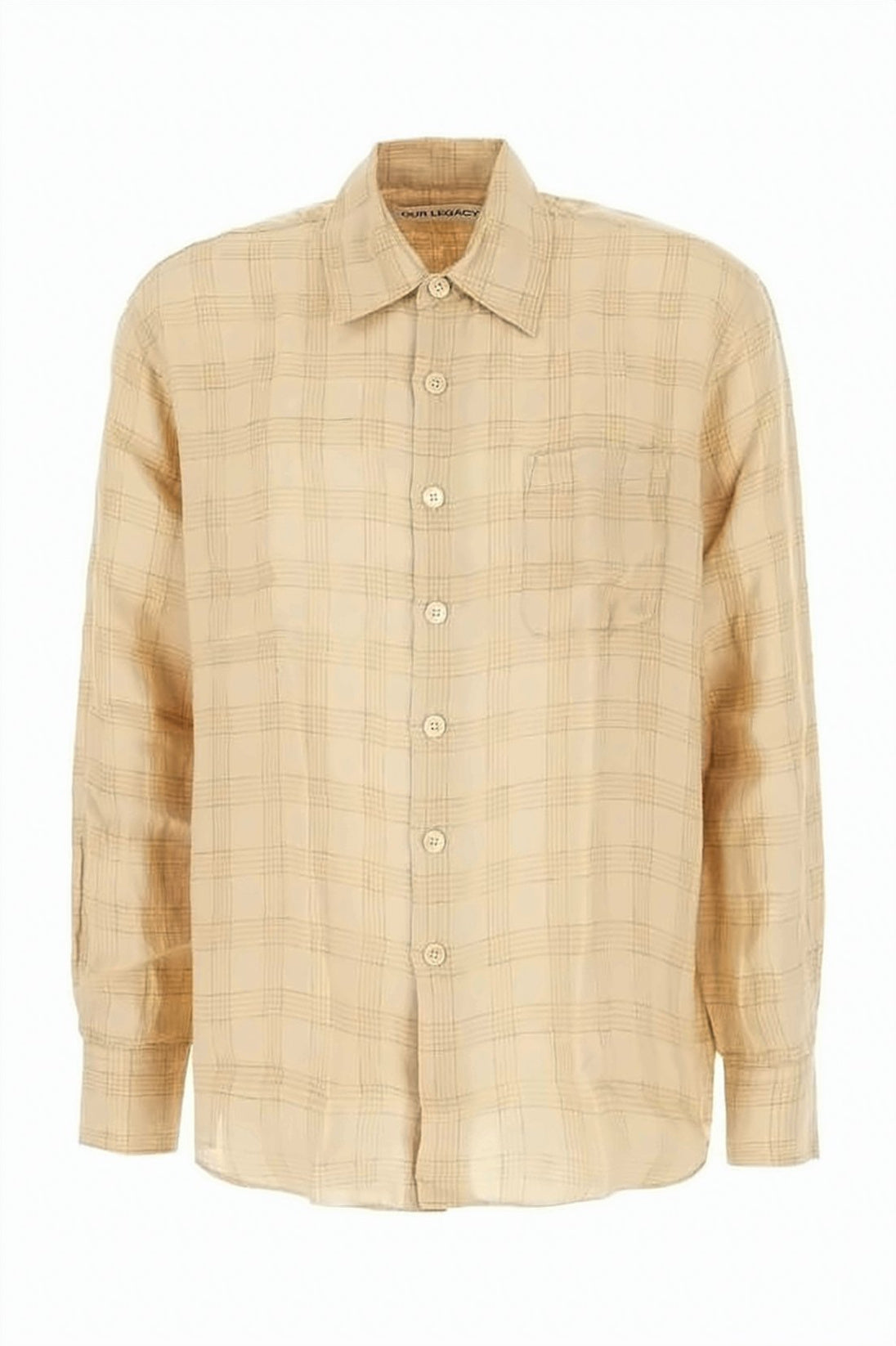 Relaxed Fit Long-Sleeve Linen Shirt with Classic Collar