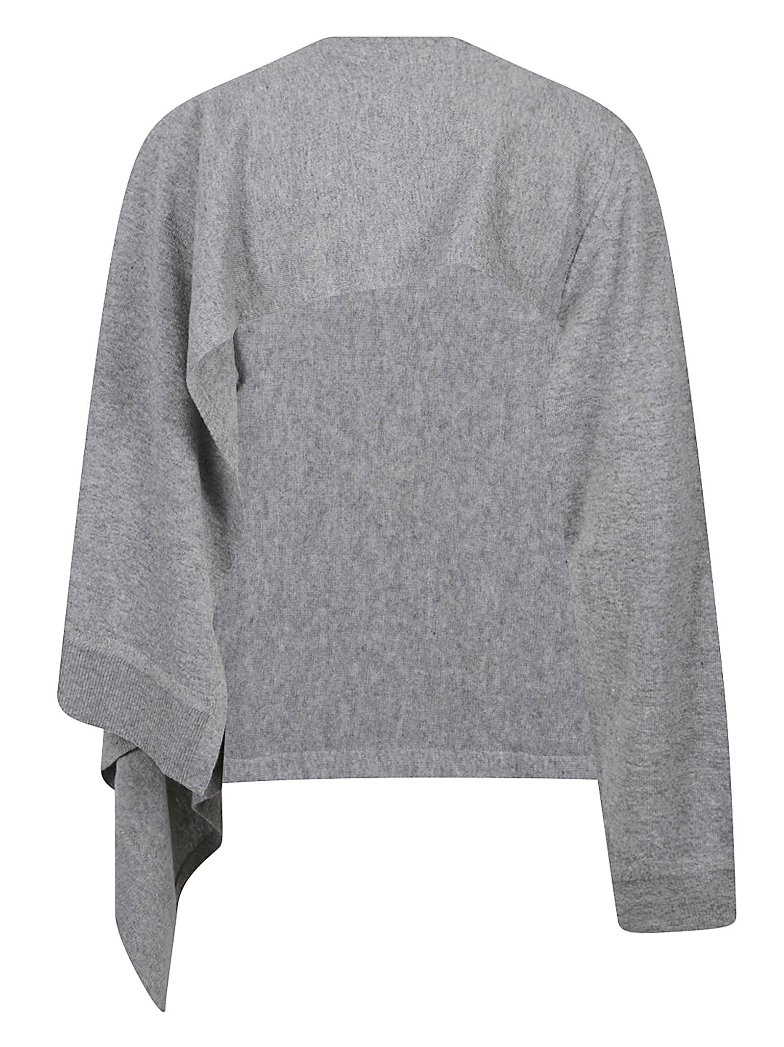 One-Sleeve Asymmetrical Cape Top in Soft Knit