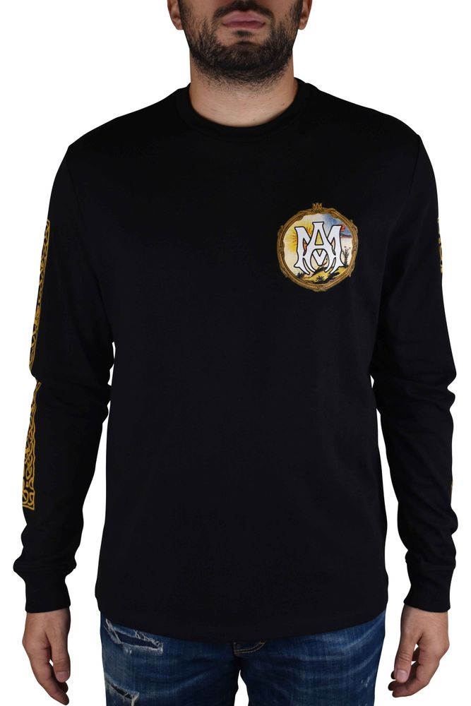 Graphic Print Long-Sleeve Cotton T-Shirt