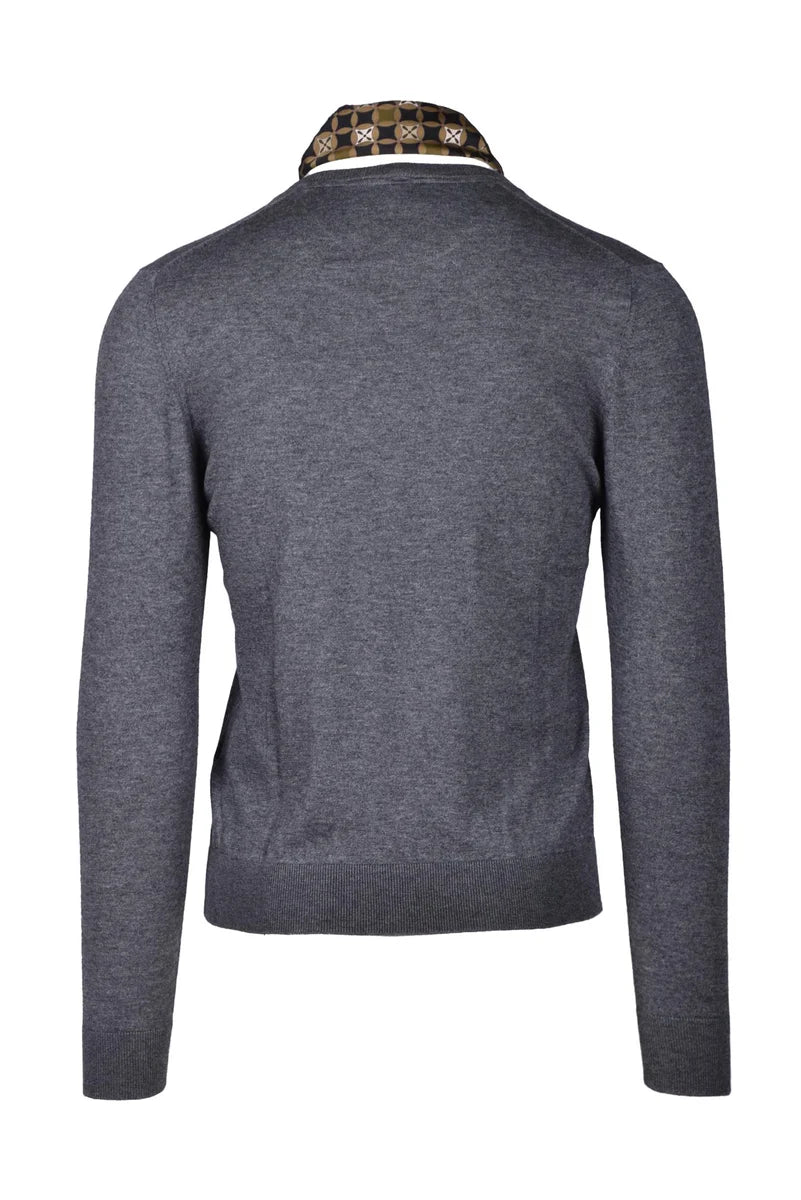 Men's Silk and Cashmere Sweater - Grey