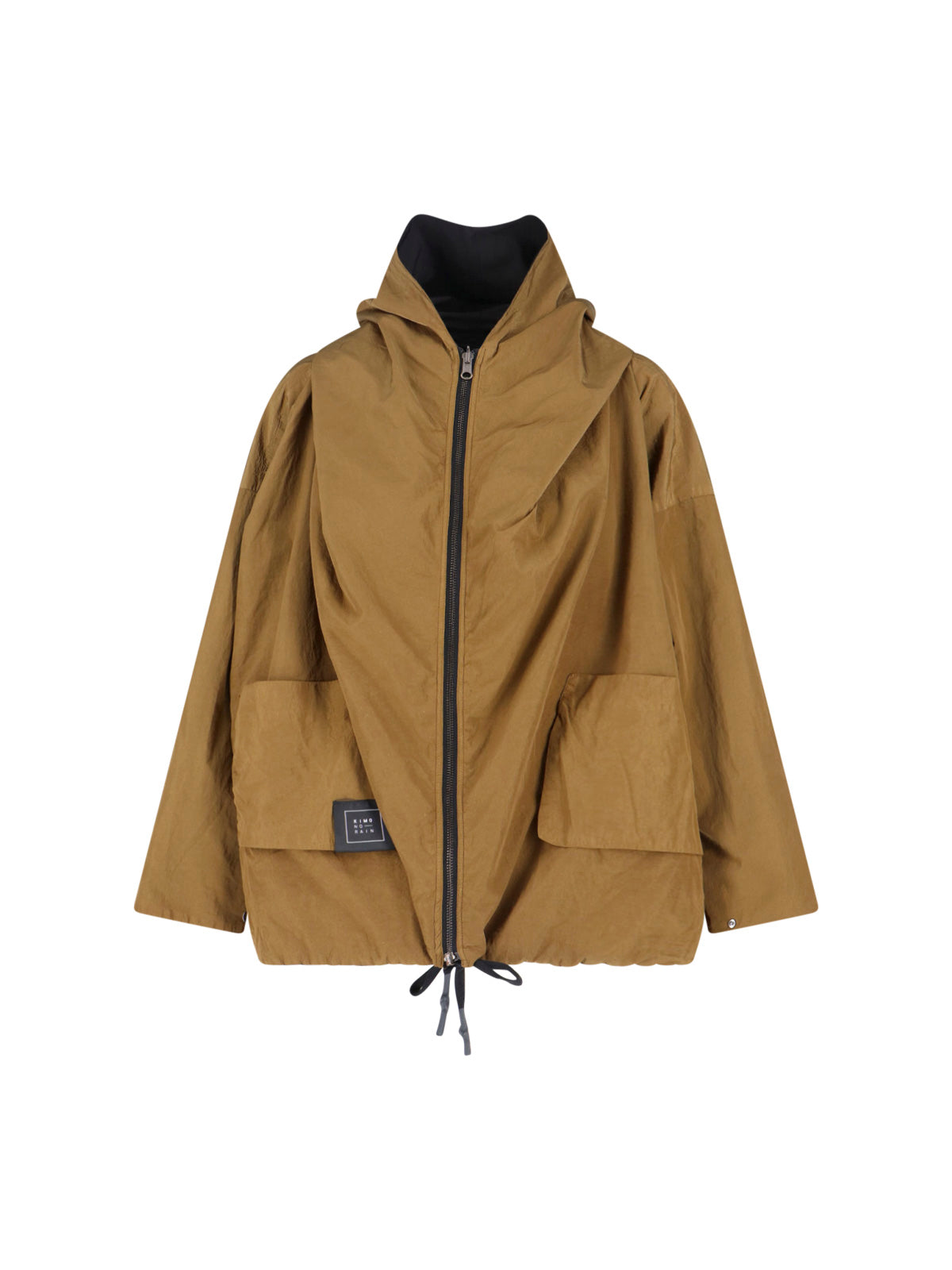 Brown Reversible No-Rain Hooded Zip Jacket