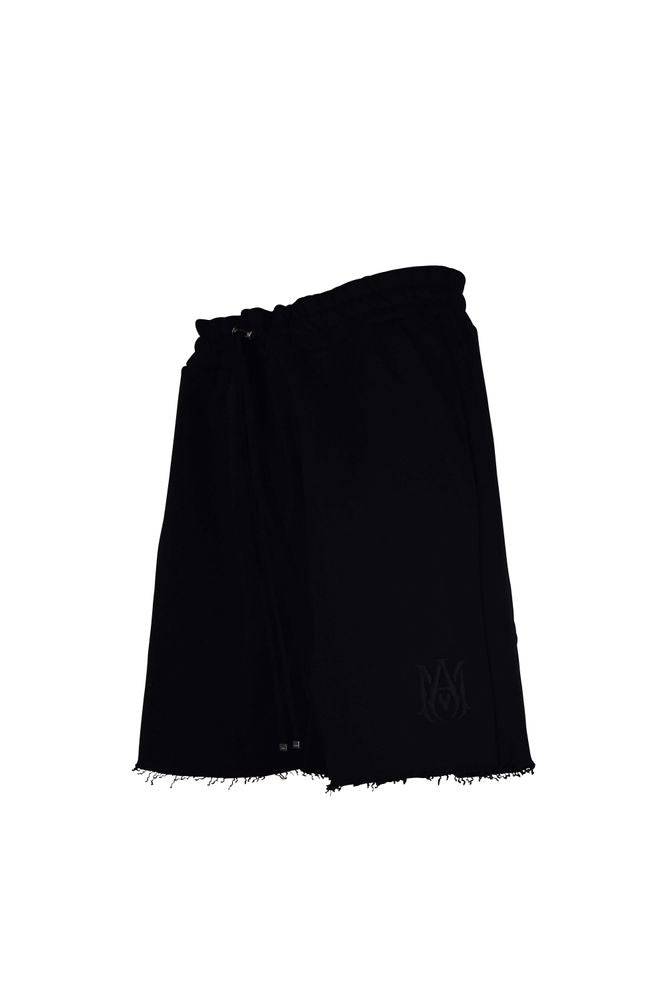 Relaxed Fit Black Cotton Shorts