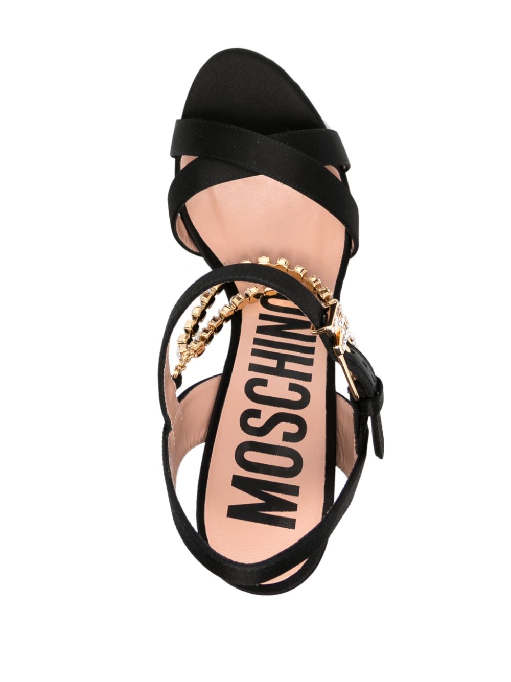 Rhinestone-Embellished High-Heeled Sandals with Crossover Straps