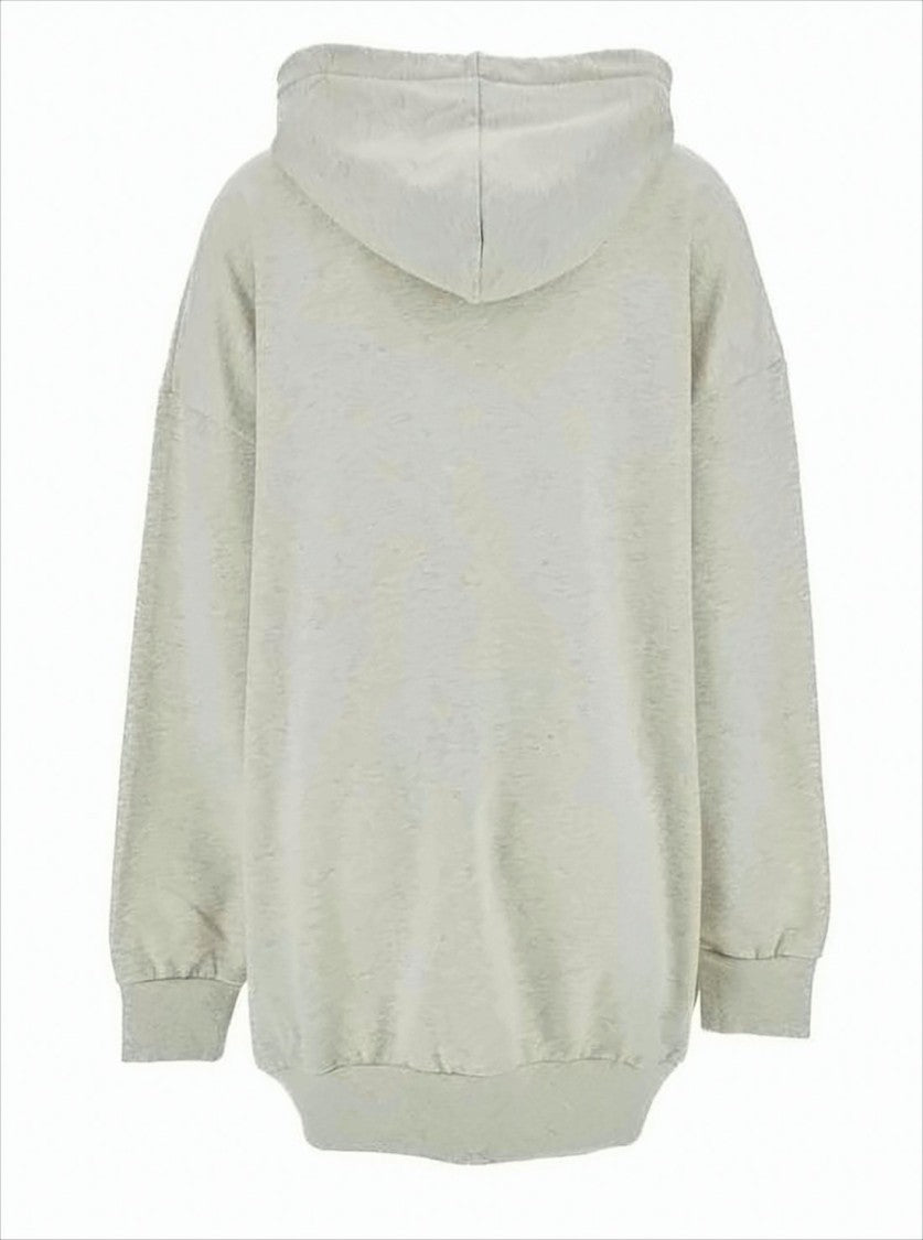 Relaxed-Fit Heathered Hoodie with Subtle Logo