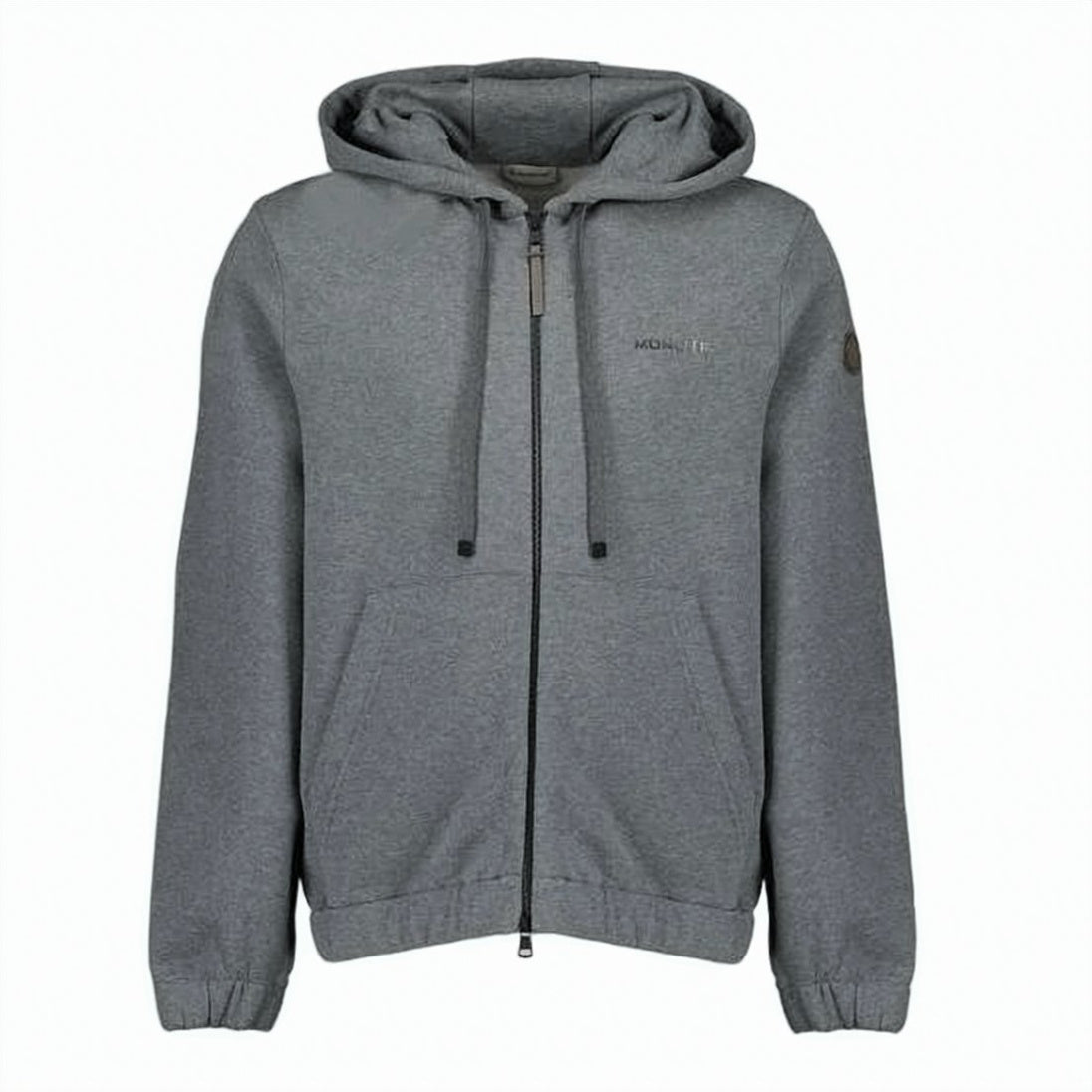 Zip-Up Cotton Hoodie with Drawstring