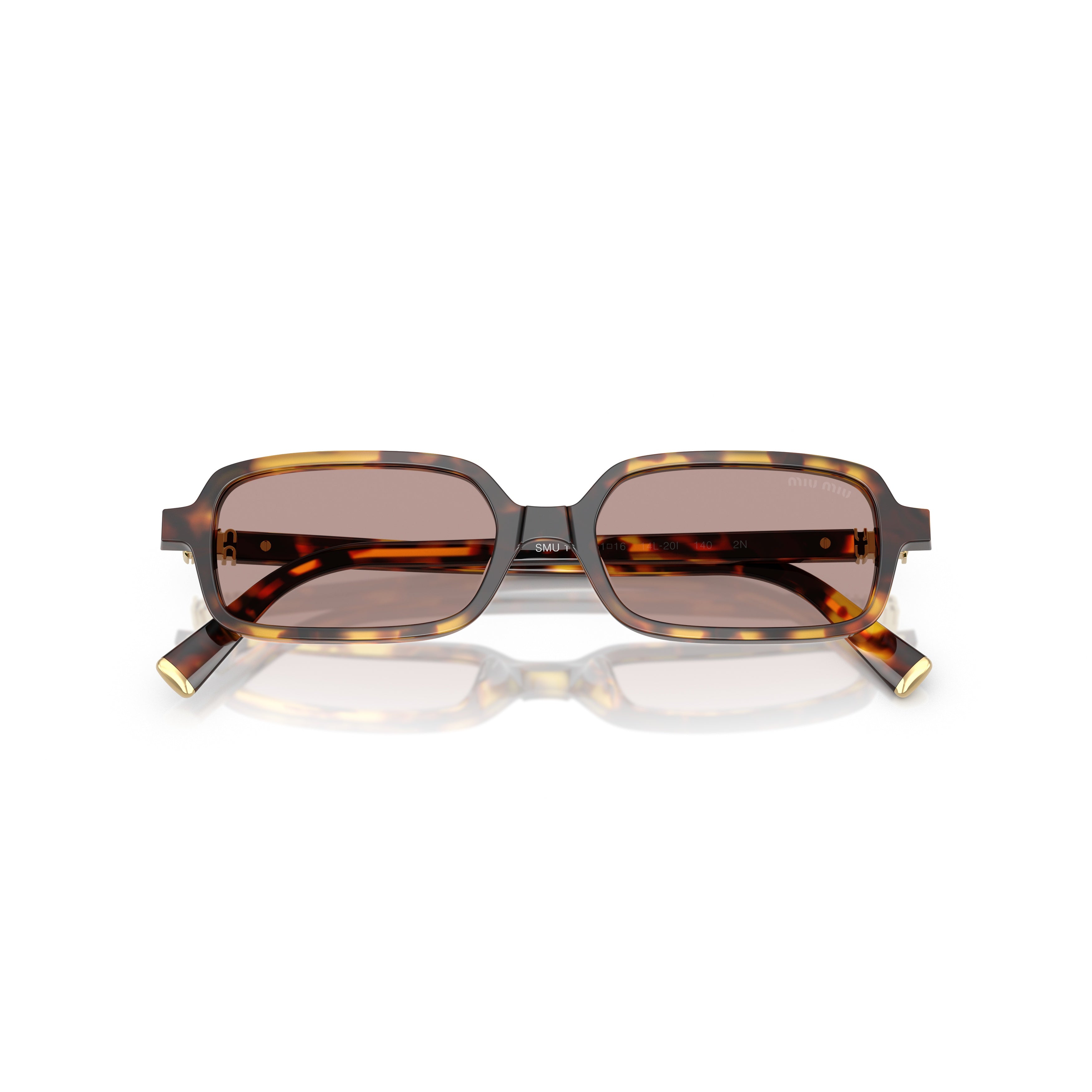 0mu 11zs Rectangular Sunglasses in Tortoiseshell Acetate