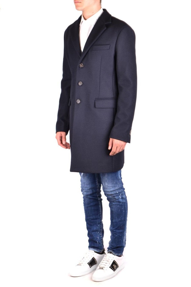 Navy Wool Blend Tailored Jacket